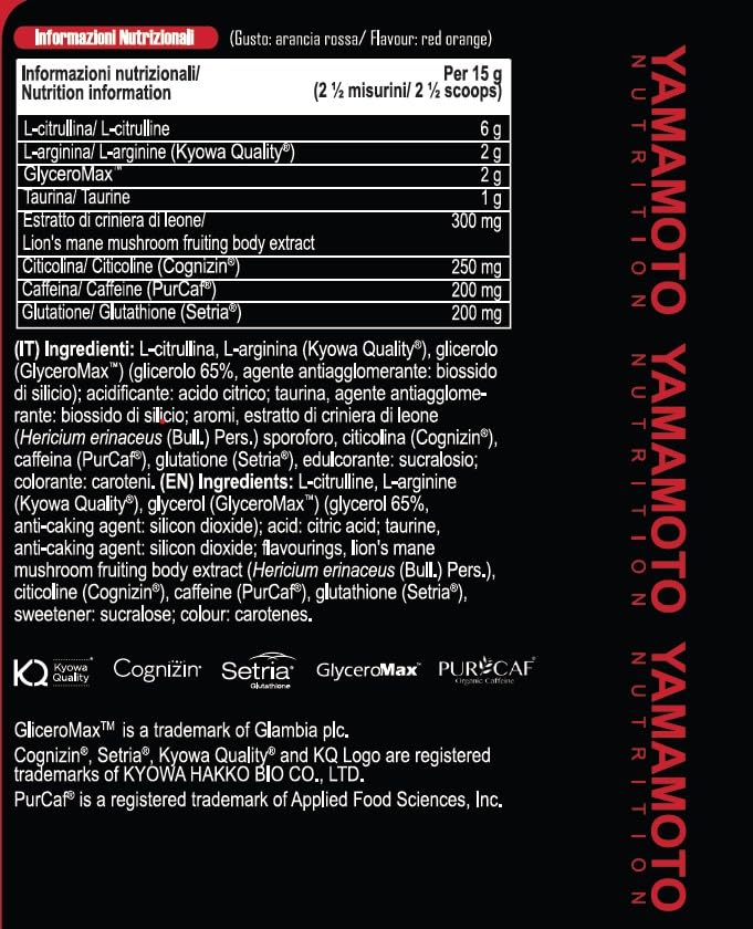 Yamamoto Pre-Workout Flexotor EU Version polvere 255 g gusto arancia rossa