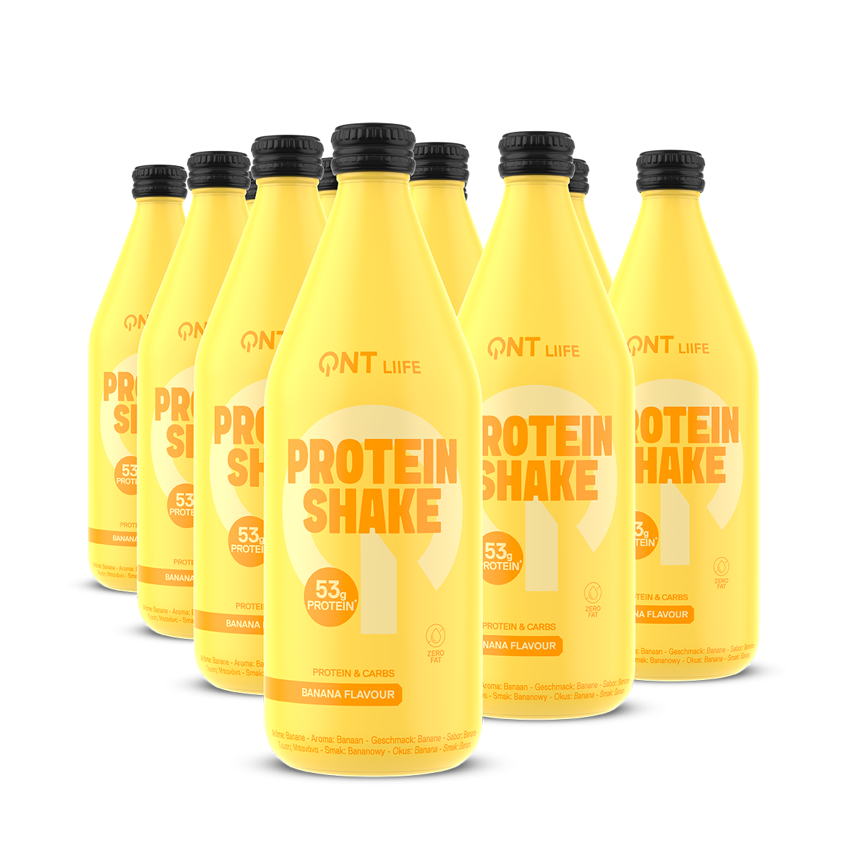 QNT Drinks Protein Shake Glass Bottle bevanda proteica 12 x 500 ml
