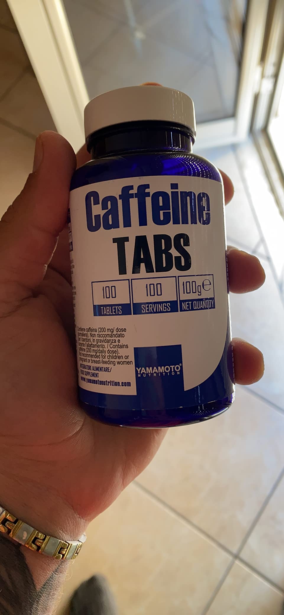 YAMAMOTO Pre-Workout Caffeine TABS compresse 100 pezzi con vitamina B1