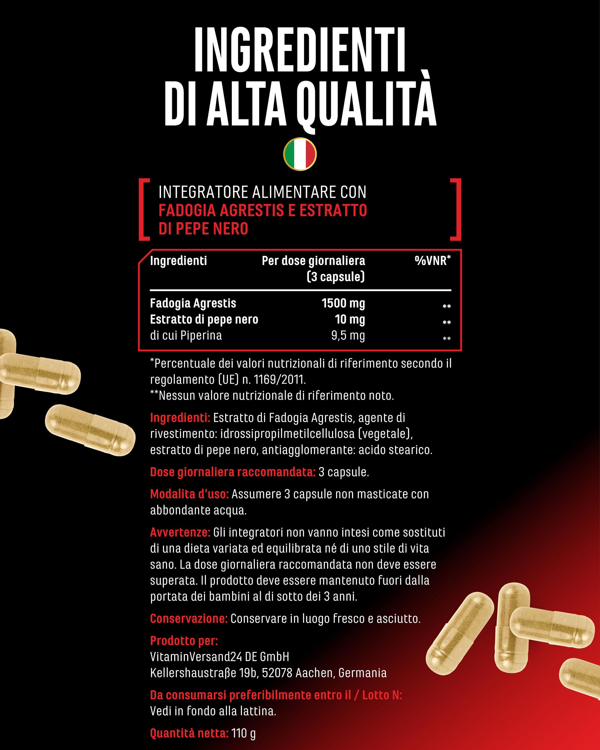Elite Testo & Vitality Botanicals Fadogia Agrestis Max capsule vegane 180