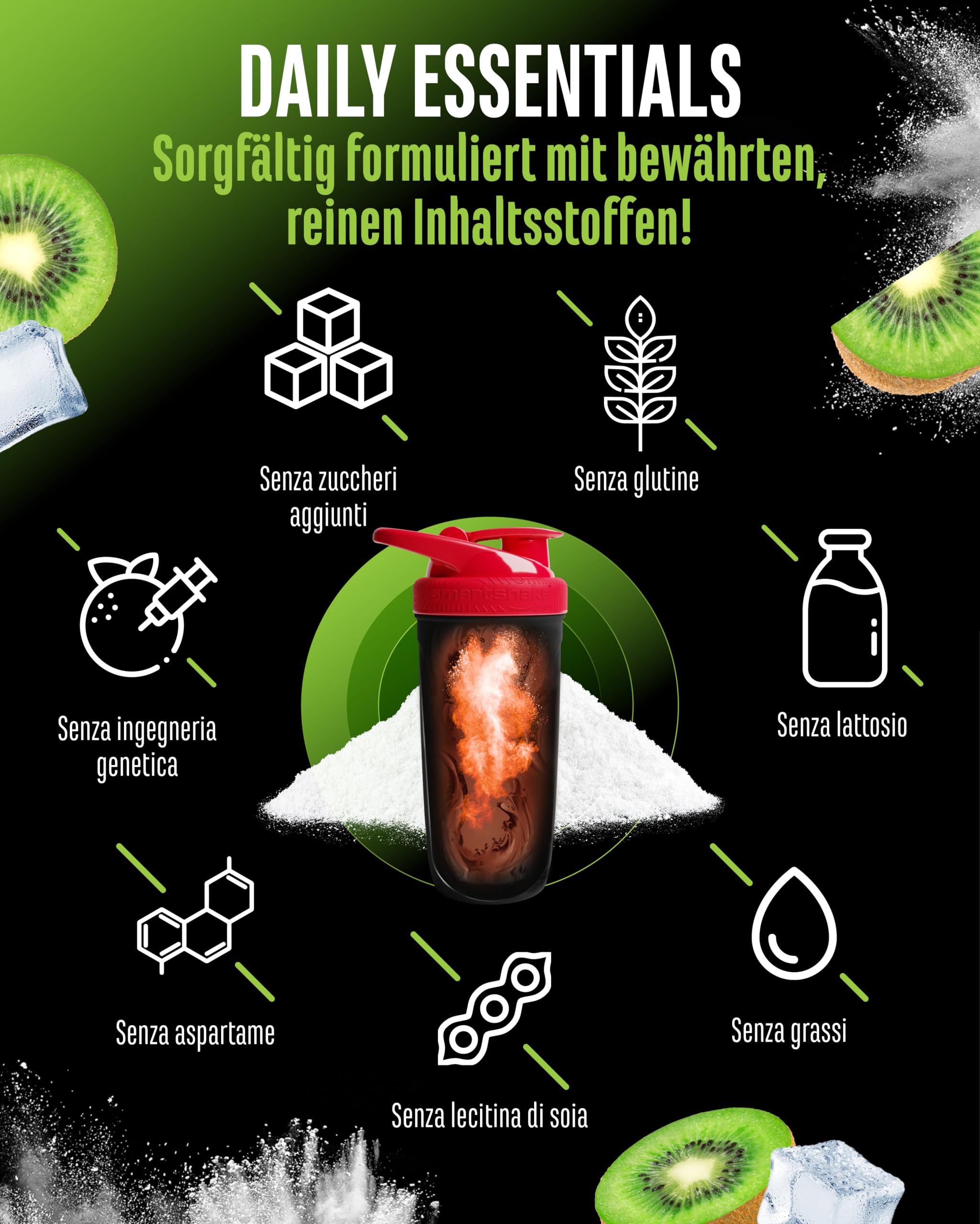 Elite Vitamins, Minerals & Hydration Daily Essentials Formula All-in-One polvere 900 g Sweet Kiwi