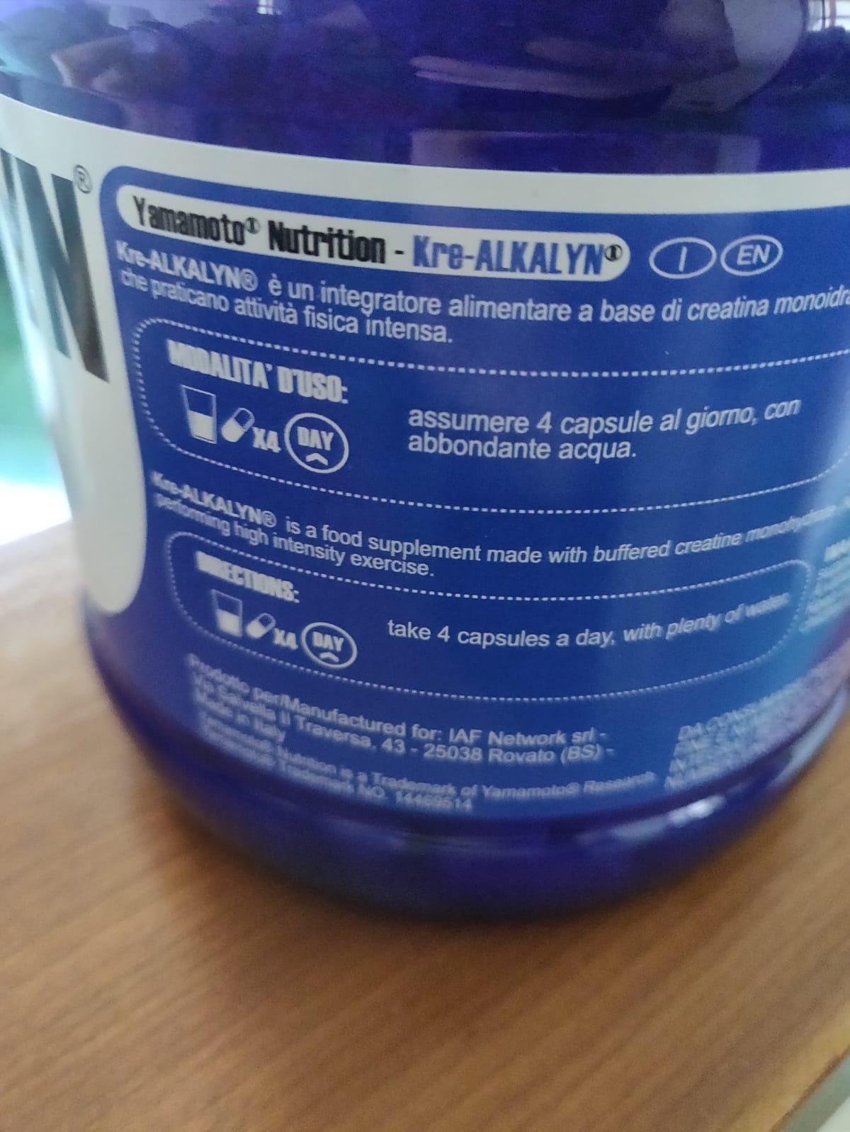 YAMAMOTO Creatina Kre-ALKALYN® PERFORMANCE capsule 120 capsule con caffeina