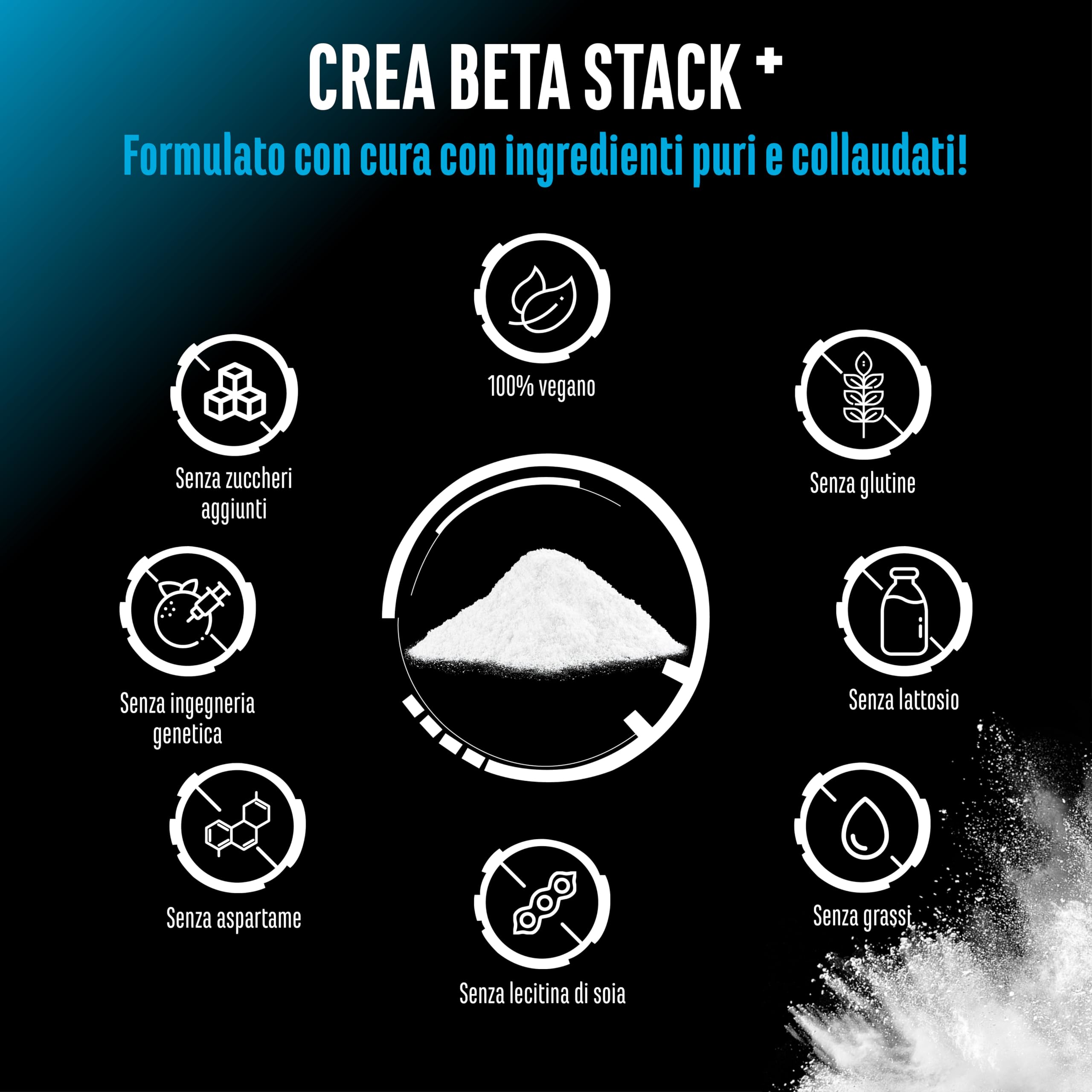 Elite Creatine Creatin Beta Alanin Stack creatina 750 g vegana