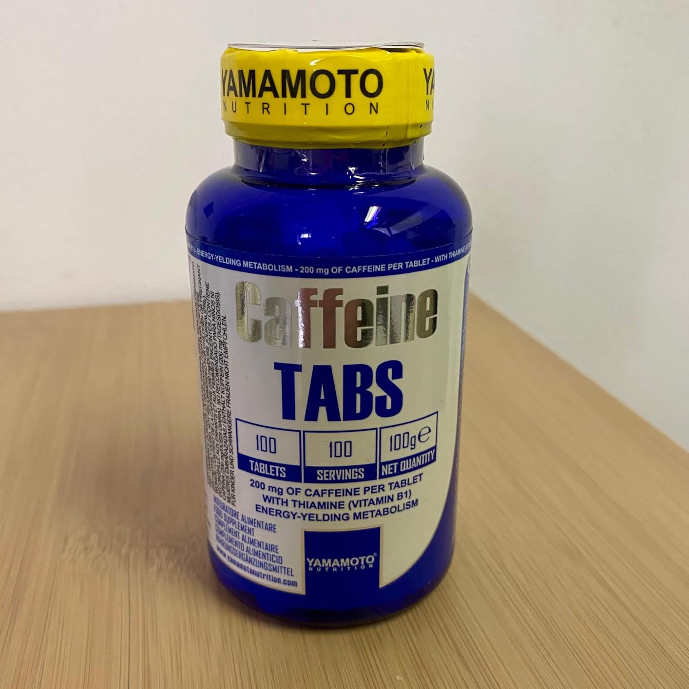 YAMAMOTO Pre-Workout Caffeine TABS compresse 100 pezzi con vitamina B1