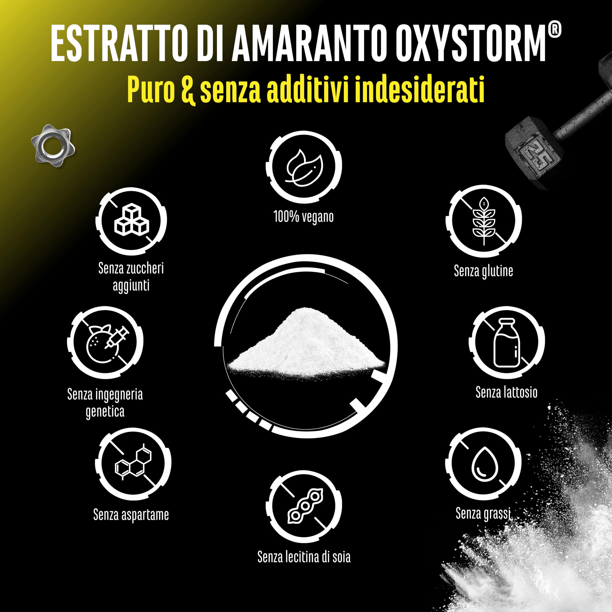 Elite Pre-Workout & Pump Nitrato in polvere (Oxystorm®) nitrato 75 g vegano amaranto