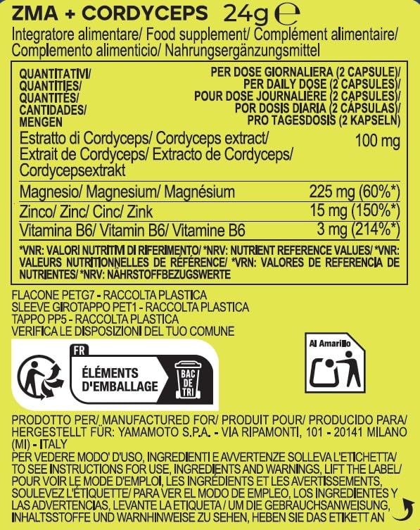 YAMAMOTO Vitamine e Minerali Zma + CORDYCEPS capsule 60 capsule zinco