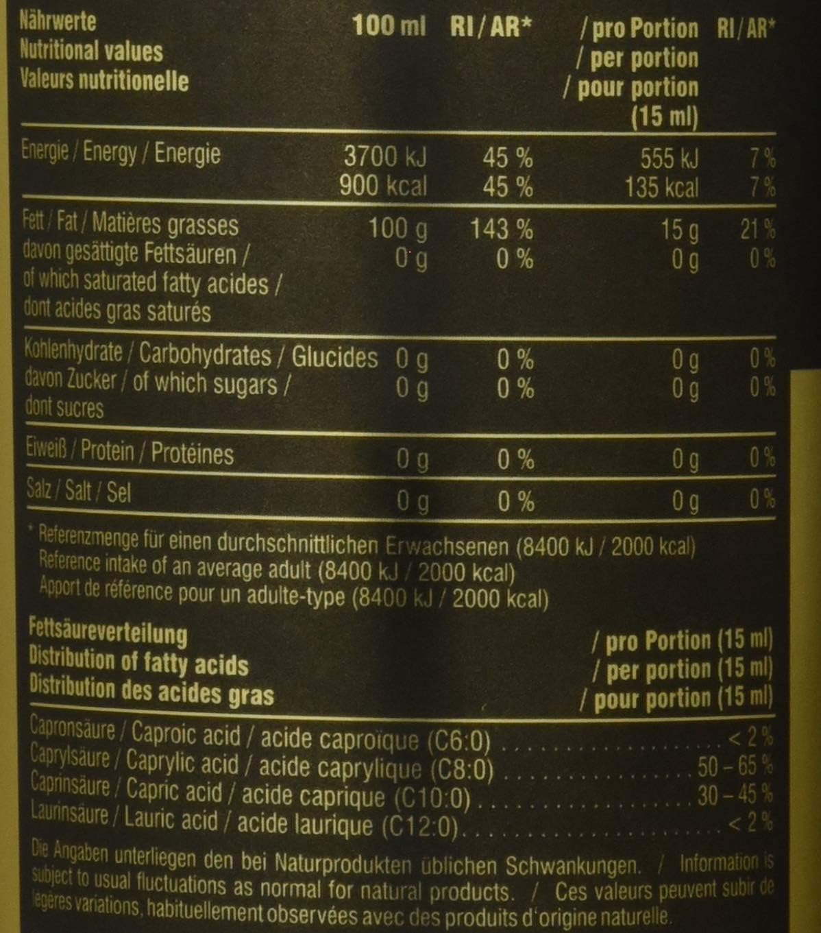 Green Peak Health PEAK MCT-Oil neutro olio MCT 500 ml 98% trigliceridi