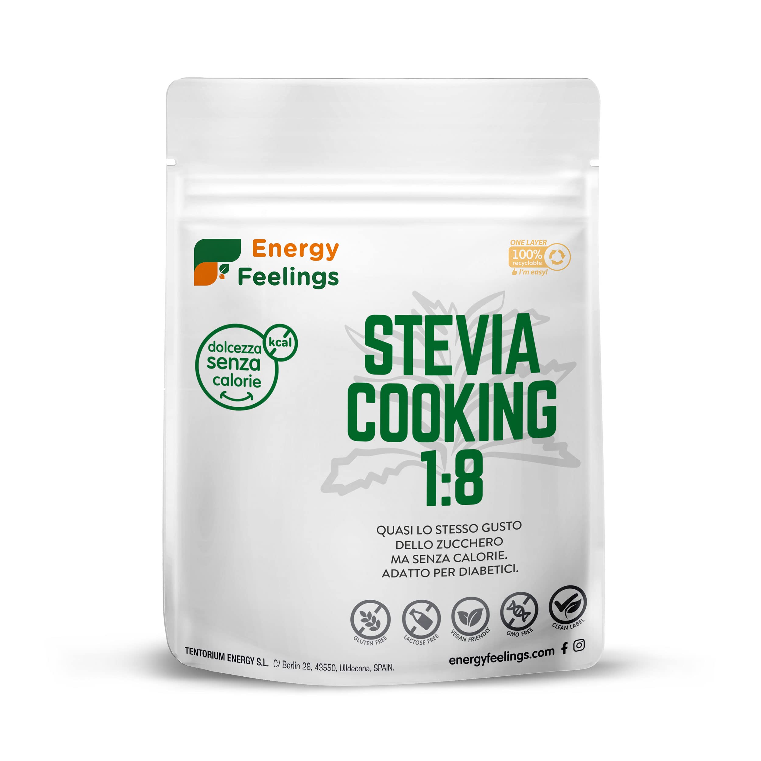 Energy Feelings Dolcificanti naturali Eritritolo Bio dolcificante 1 kg biologico