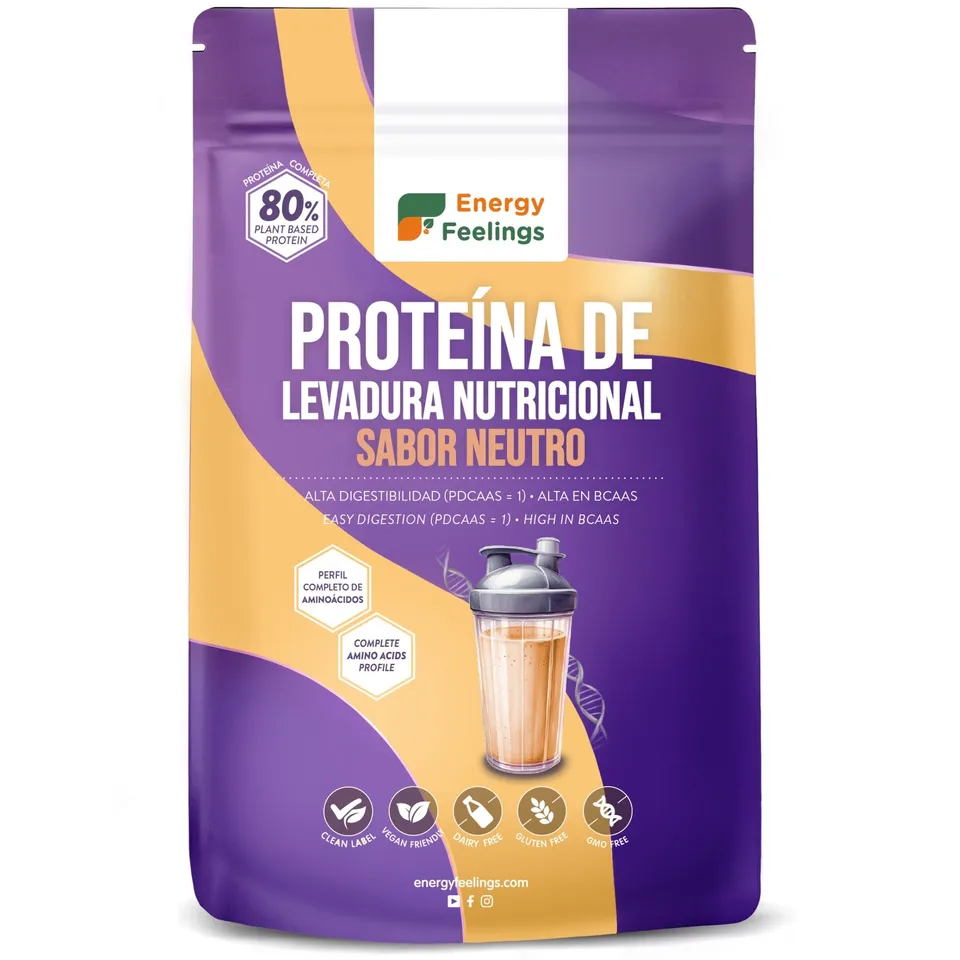 Energy Feelings Proteine vegane di lievito nutrizionale in polvere 1 kg neutre 82%