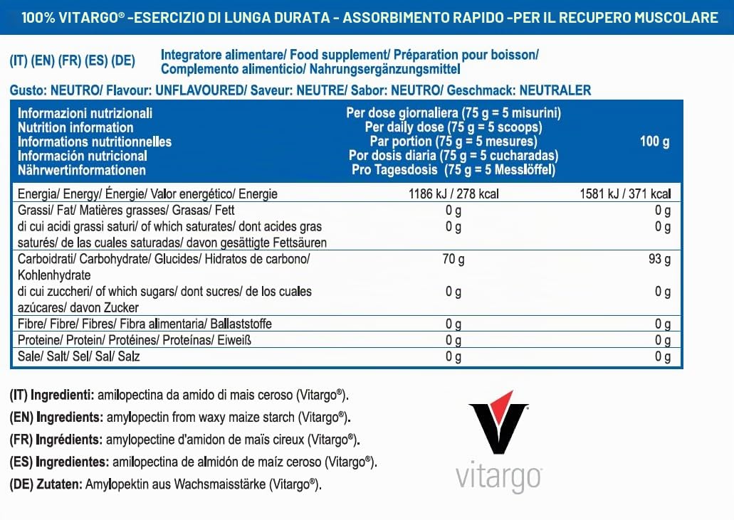 YAMAMOTO Carboidrati e Gel Energetici Vitalyn POWDER carboidrati neutro 2 kg Vitargo