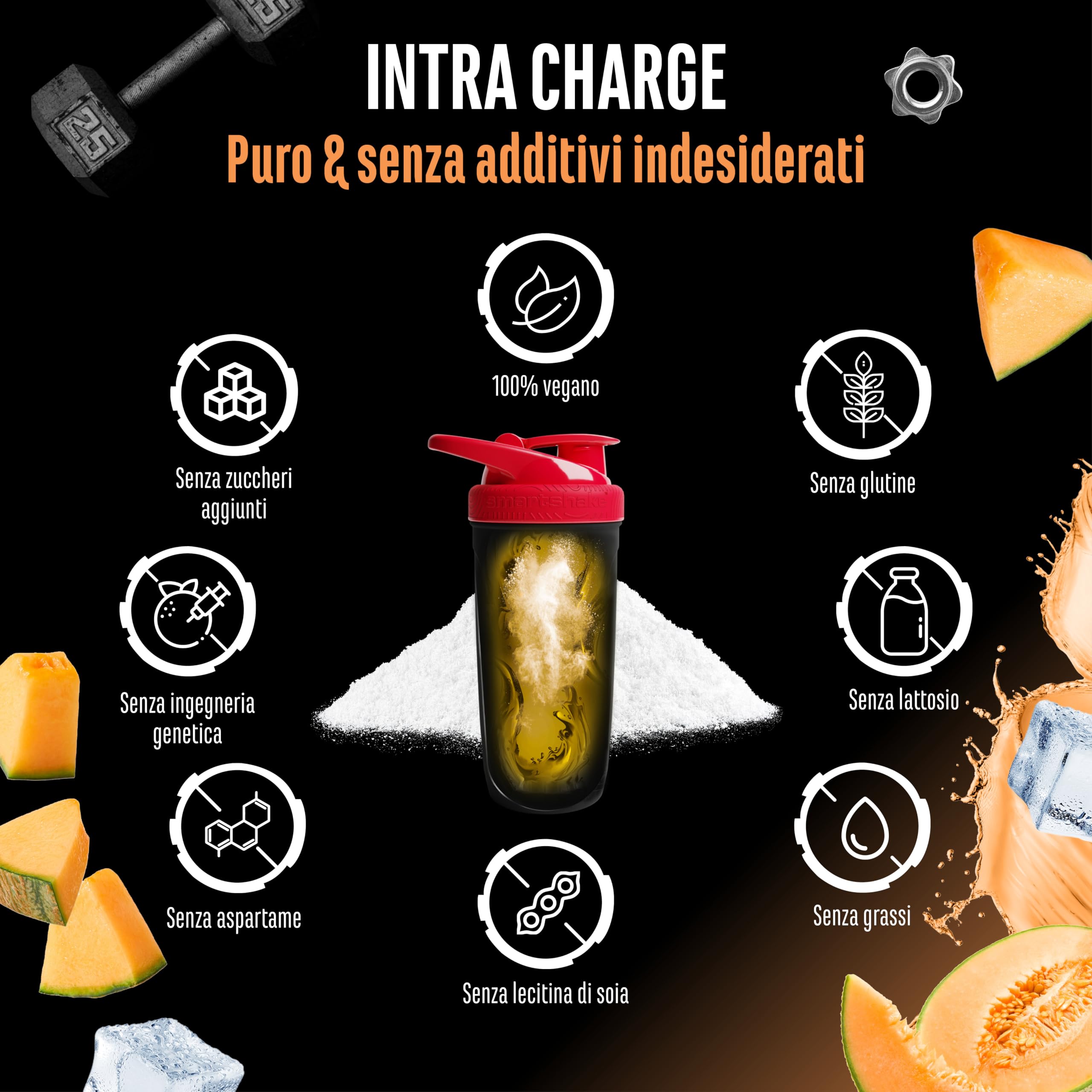Elite Pre-Workout & Pump Intra Charge Workout Drink bevanda in polvere 1,2 kg Honeydew Melon