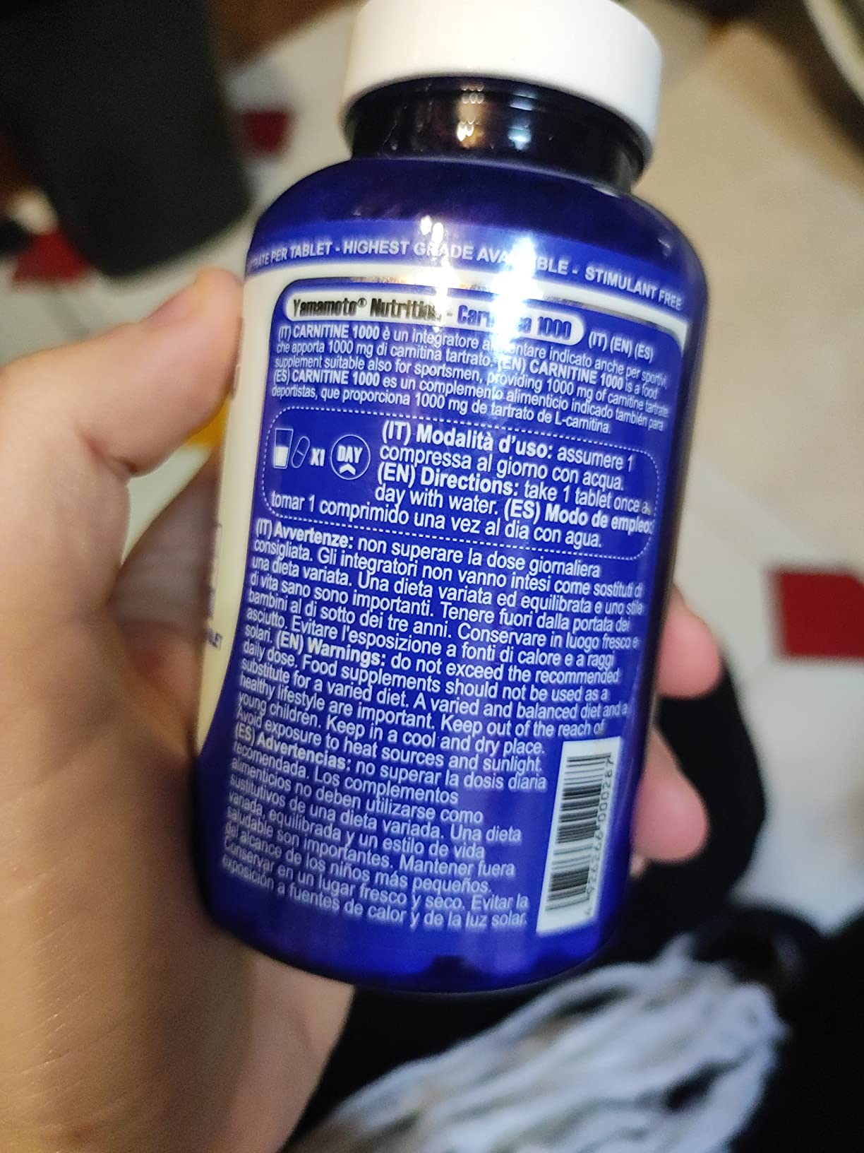 YAMAMOTO Aminoacidi e BCAAs Carnitine 1000 integratore carnitina 90 compresse 1000 mg