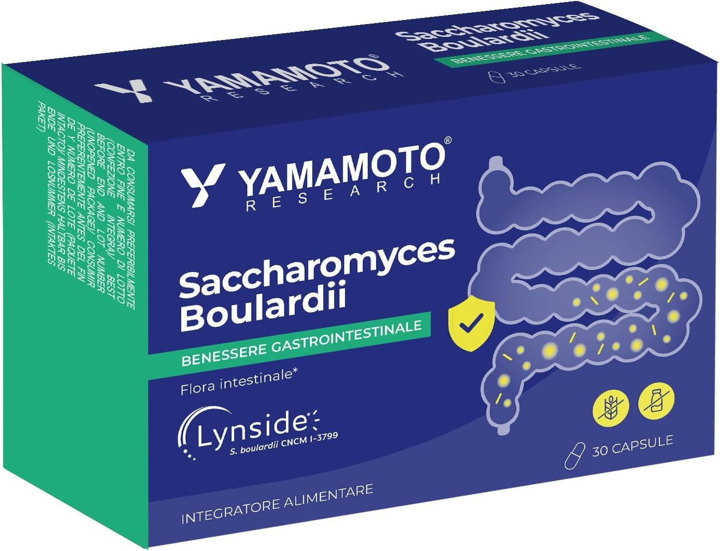 YAMAMOTO Salute Gastrointestinale Saccharomyces Boulardii probiotici 30 capsule equilibrio intestinale