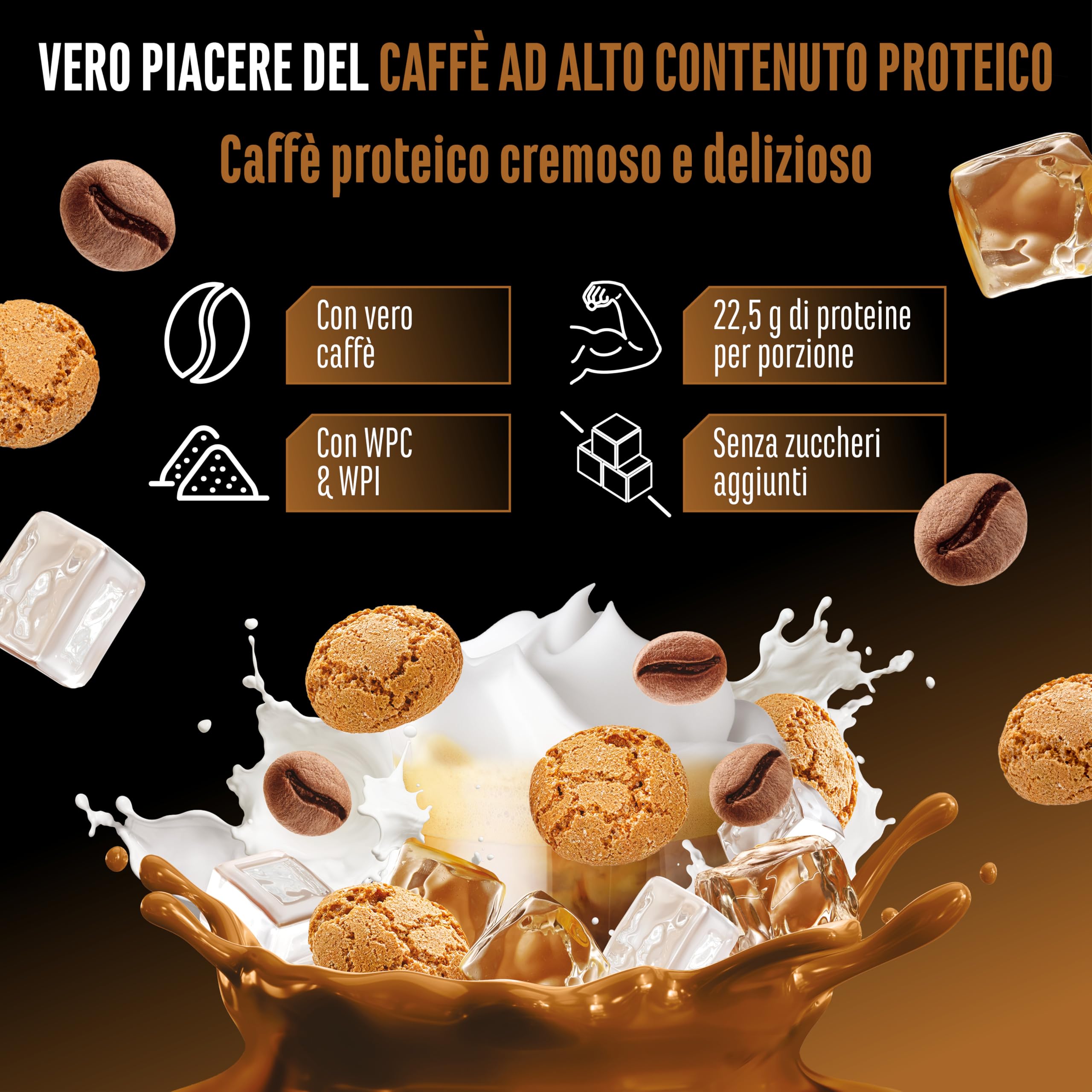 Elite Whey Protein Wheypresso Protein Coffee proteine Amaretto Americano 908 g con caffeina