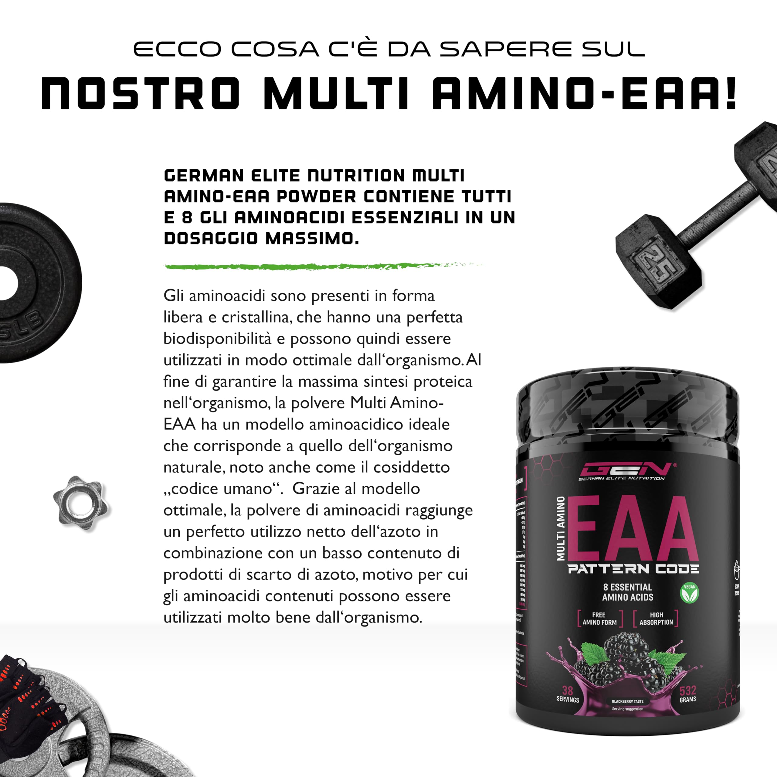 Elite EAA & BCAA EAA in polvere 532 g mora Human Code