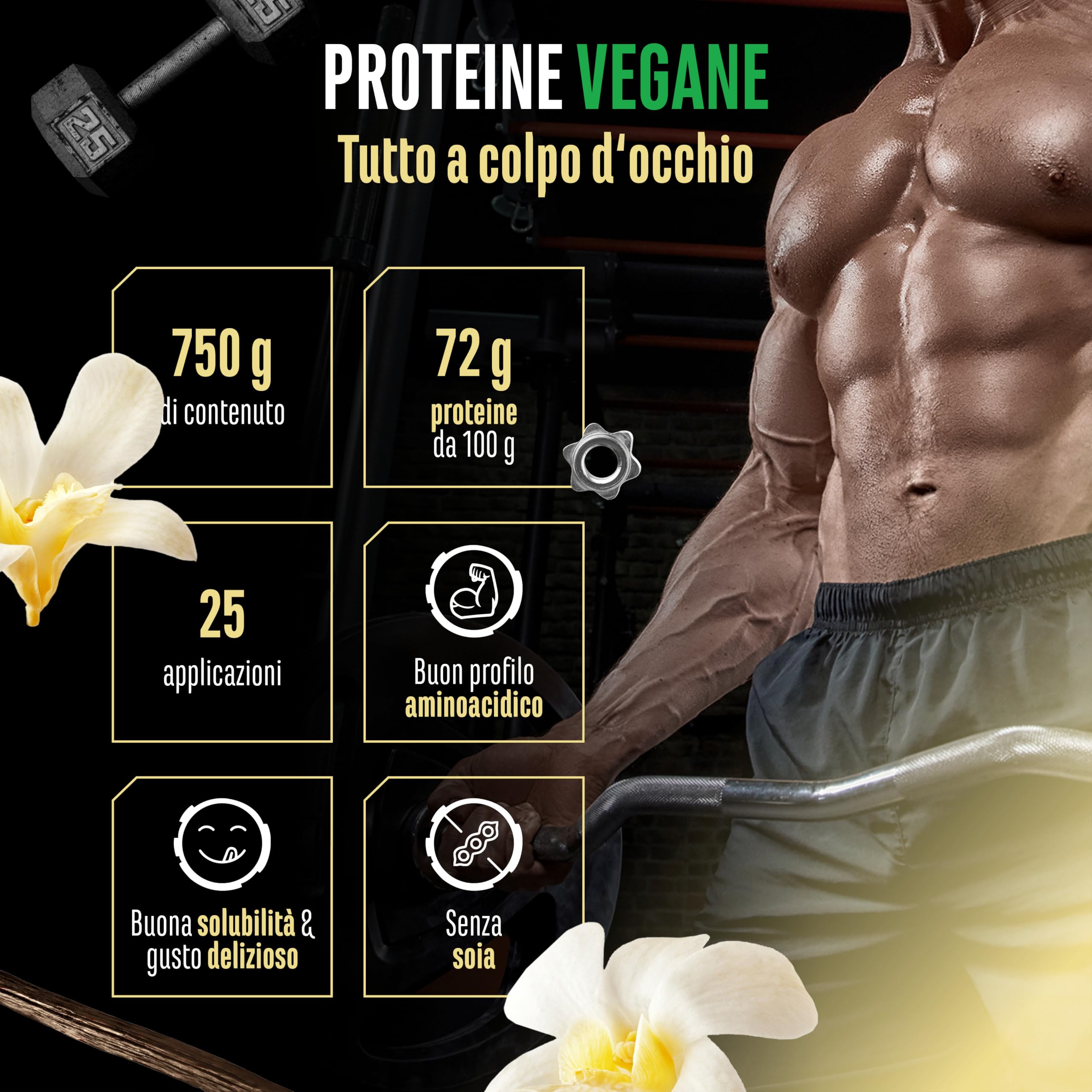 Elite Plant Protein GEN Vegan Protein proteine vegane vaniglia 750 g senza soia