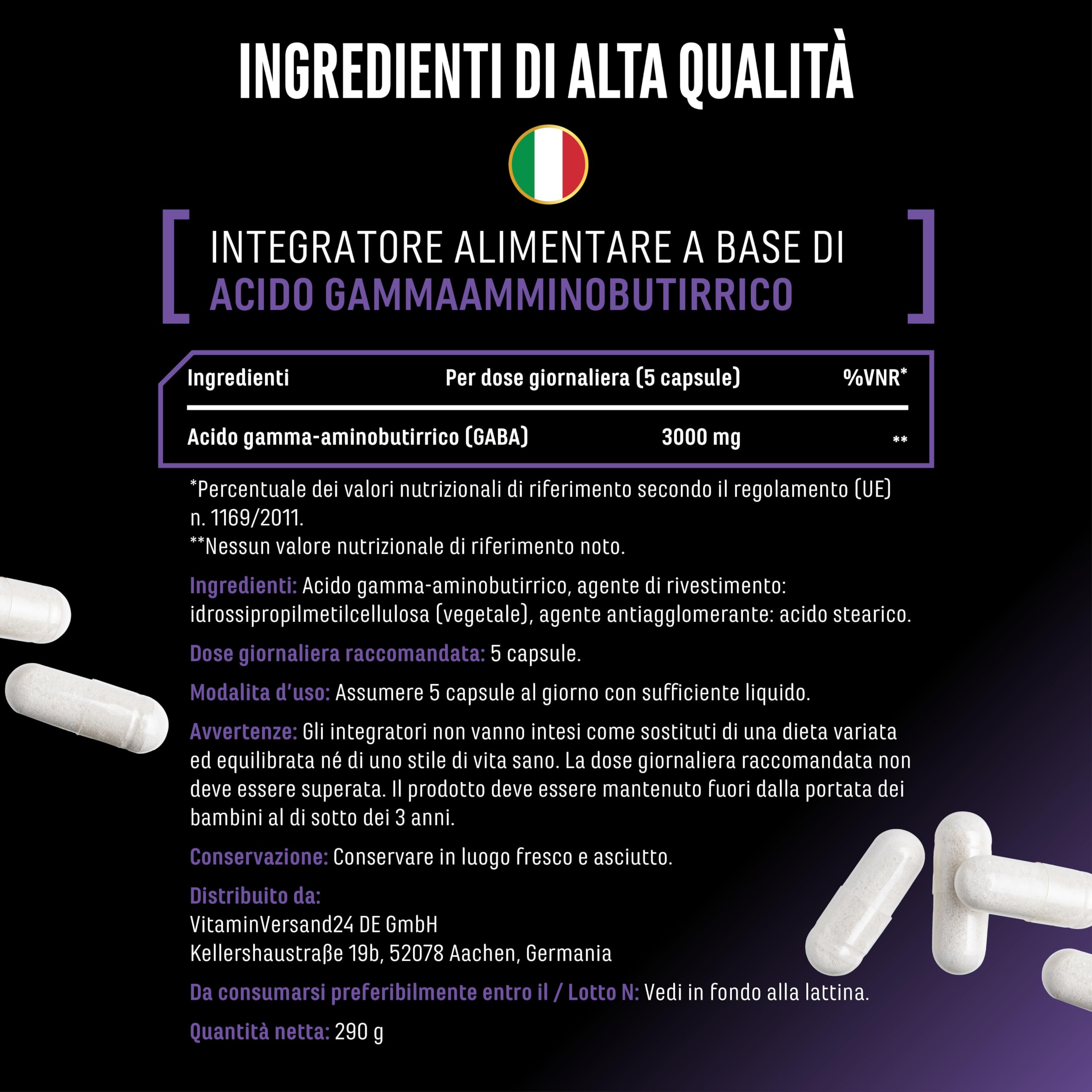 Elite Amino Singles GABA 3000 mg capsule 400 vegane alto dosaggio