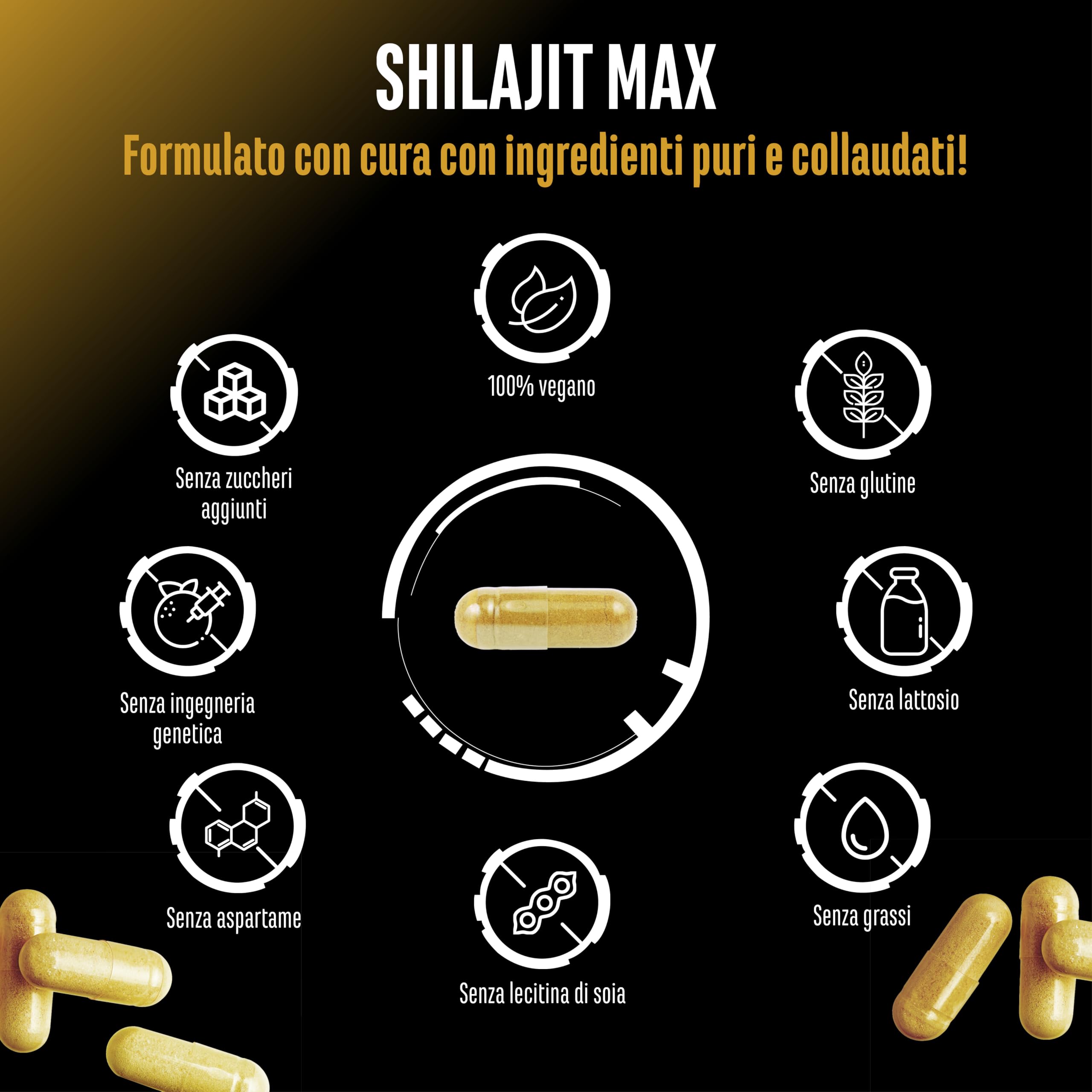 Elite Organ, Joint & Health Support Mumijo Shilajit Max capsule 180 vegano
