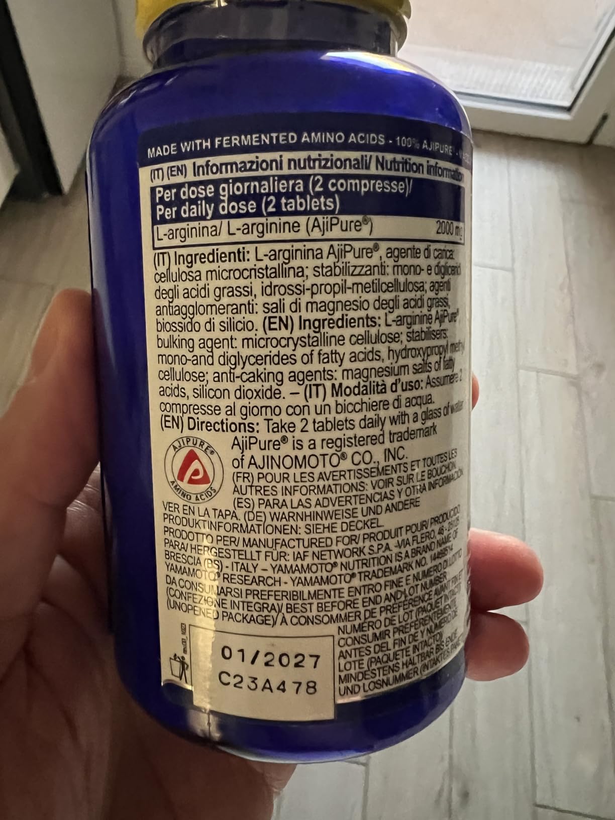 YAMAMOTO Arginine PRO Ajinomoto Ajipure compresse 80 compresse L-arginina