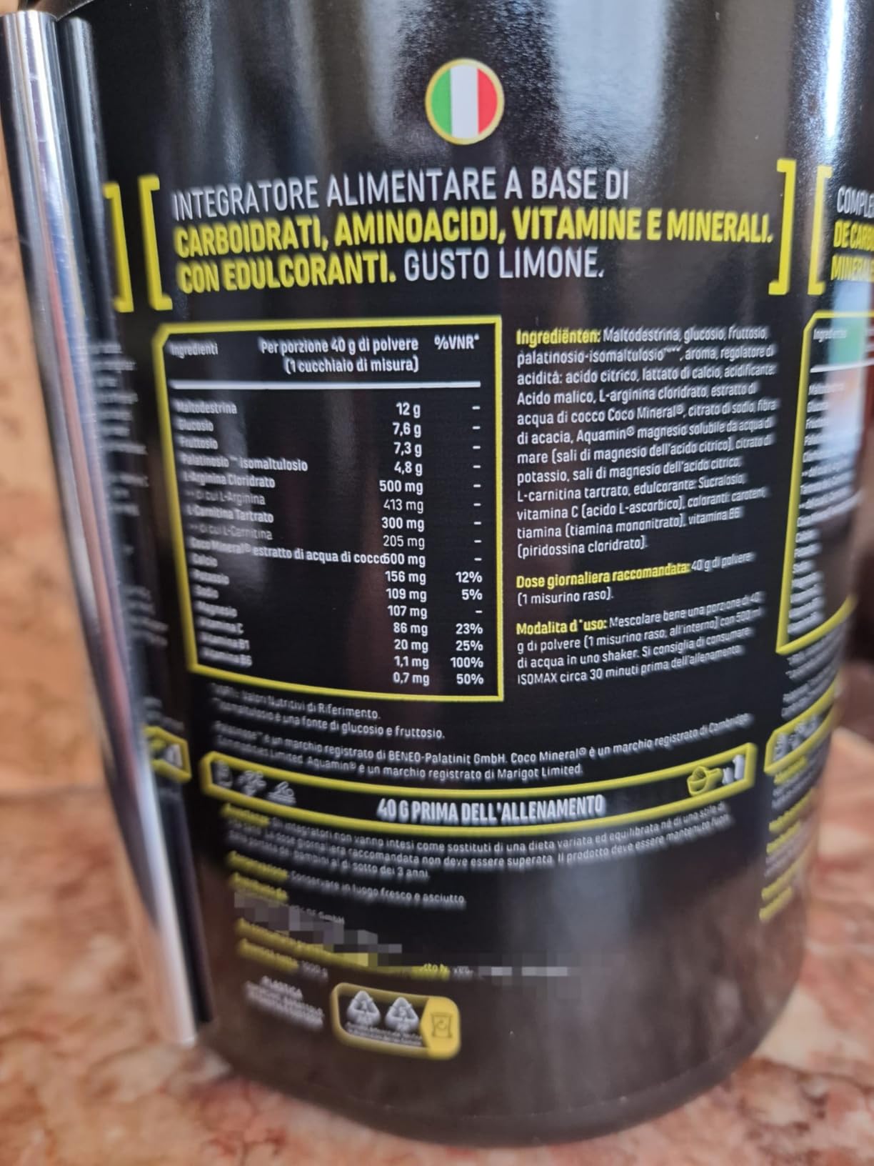 Elite Vitamins, Minerals & Hydration Isomax bevanda isotonica limone 1000 g vegana