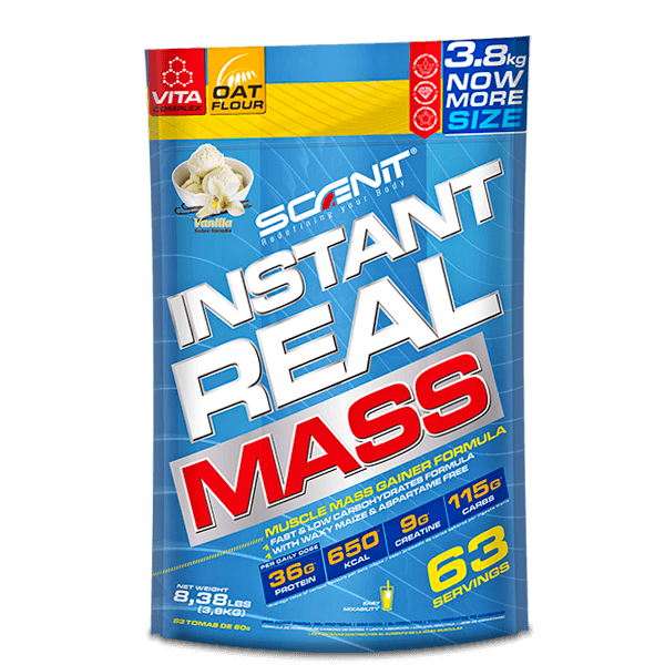 Scenit Nutrition Gainer di peso Instant Real Mass mass gainer Cioccolato 1 kg, 650 kcal