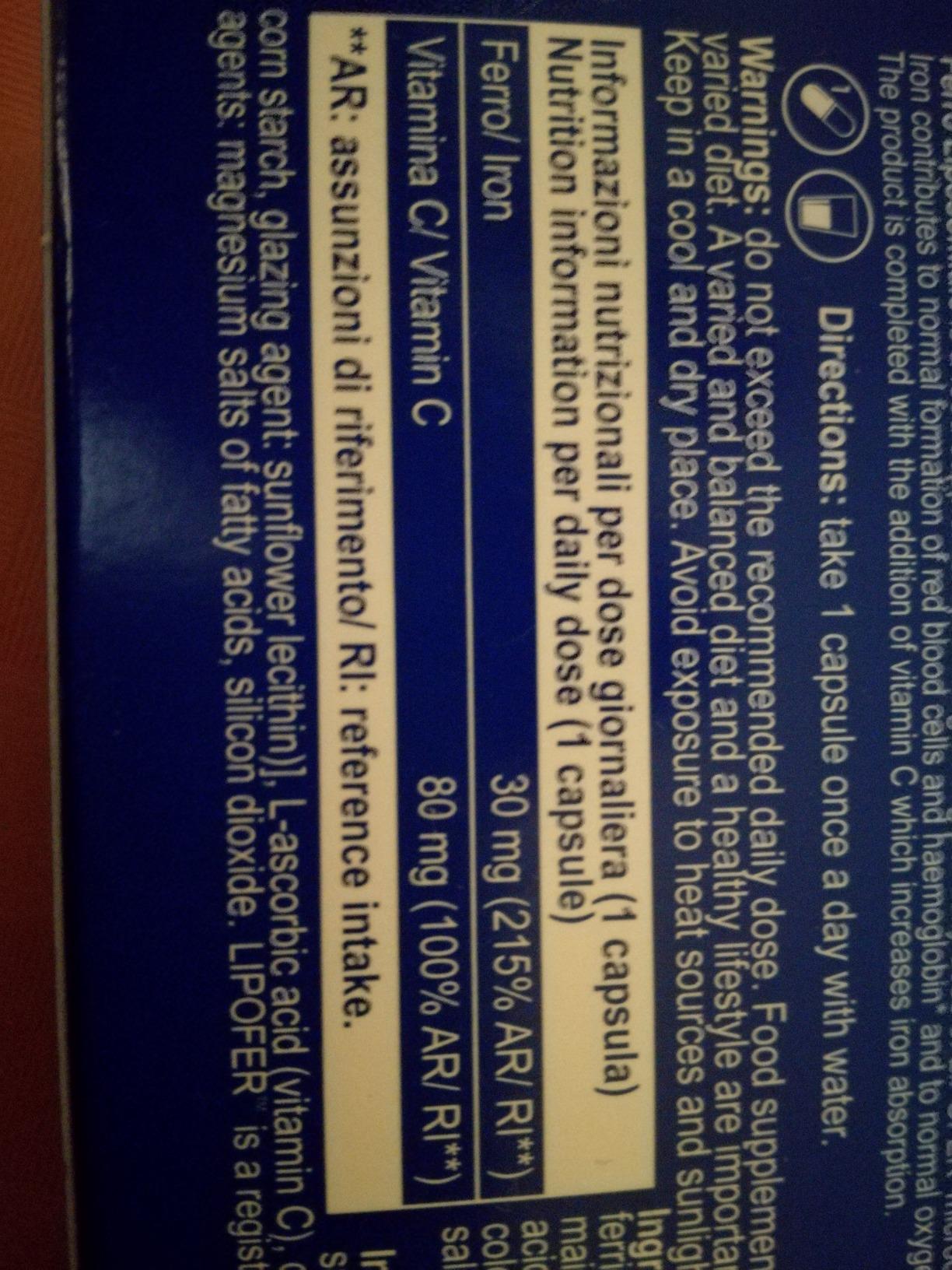 YAMAMOTO Vitamine e Minerali Ferro Fosfolipidico capsule 30 capsule, con vitamina C