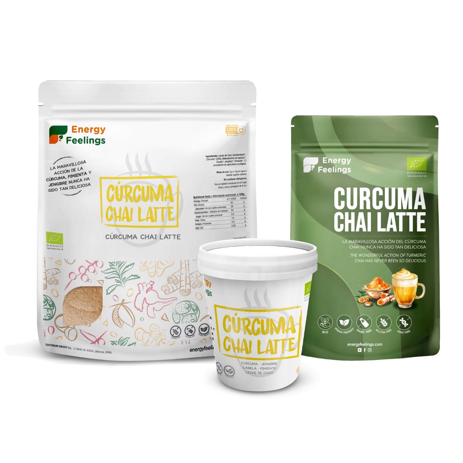 Energy Feelings Batidos Saludables Curcuma Chai Latte in polvere 250 g bio