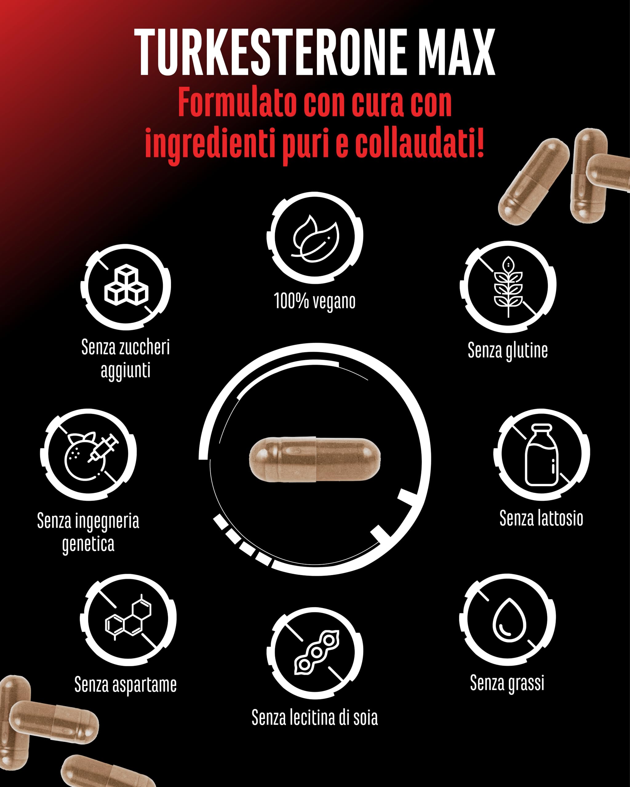 Elite Testo & Vitality Botanicals Turkesterone Max integratore 120 capsule vegane