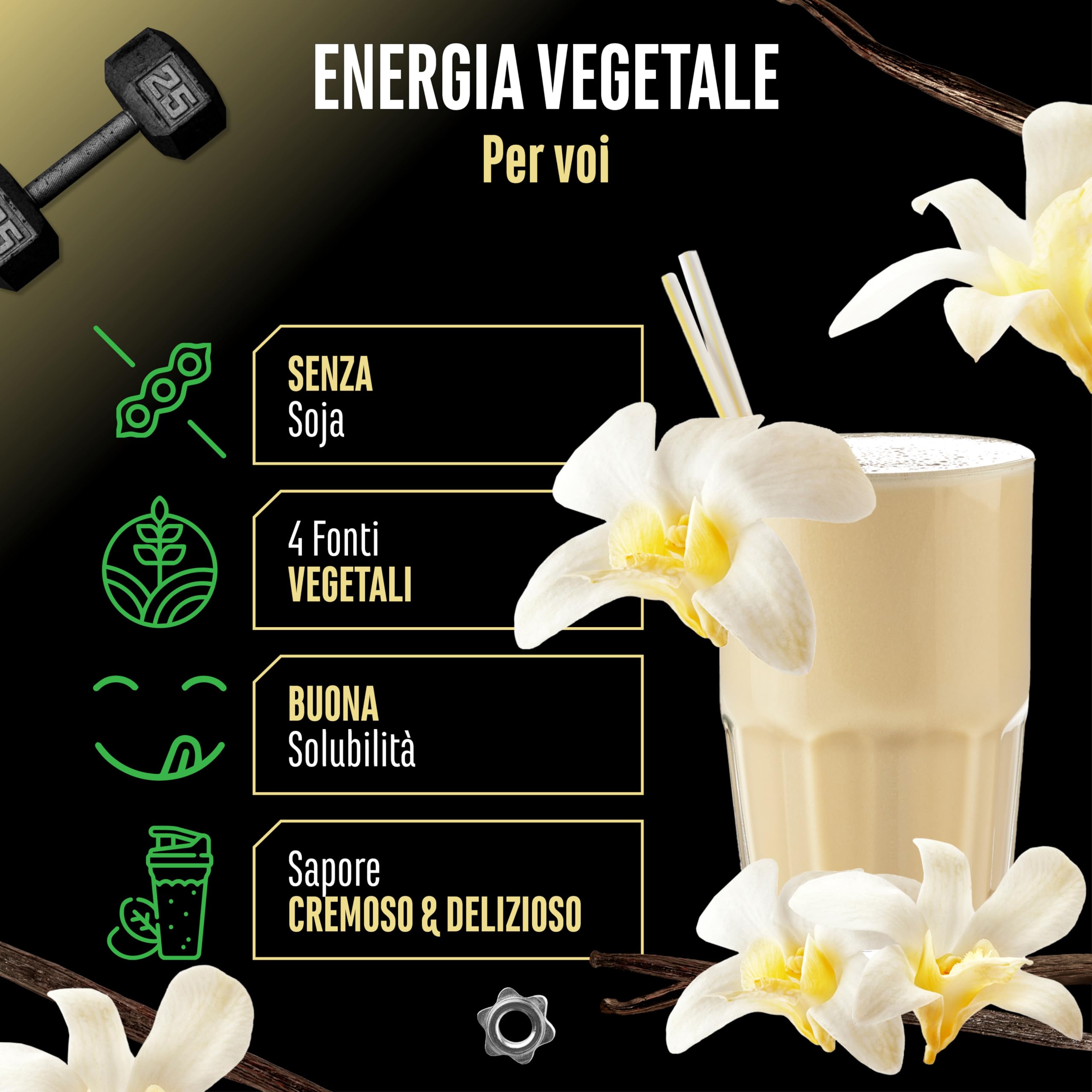 Elite Plant Protein GEN Vegan Protein proteine vegane vaniglia 750 g senza soia
