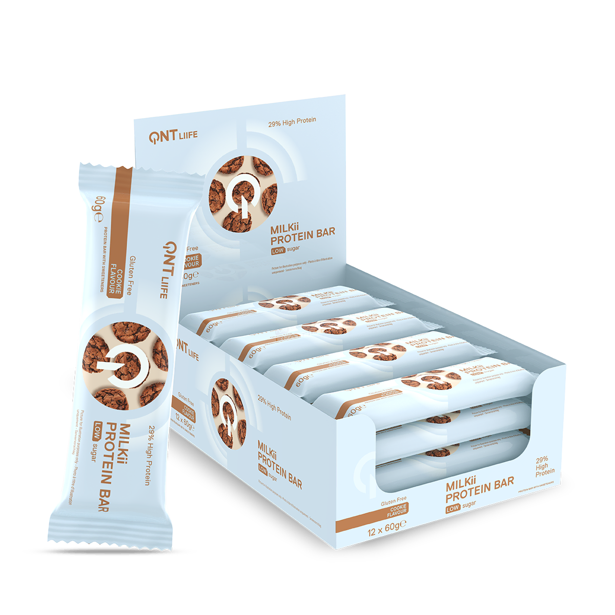 QNT Milkii Protein Bar barretta cioccolato e cocco 12 x 60 g poco zucchero