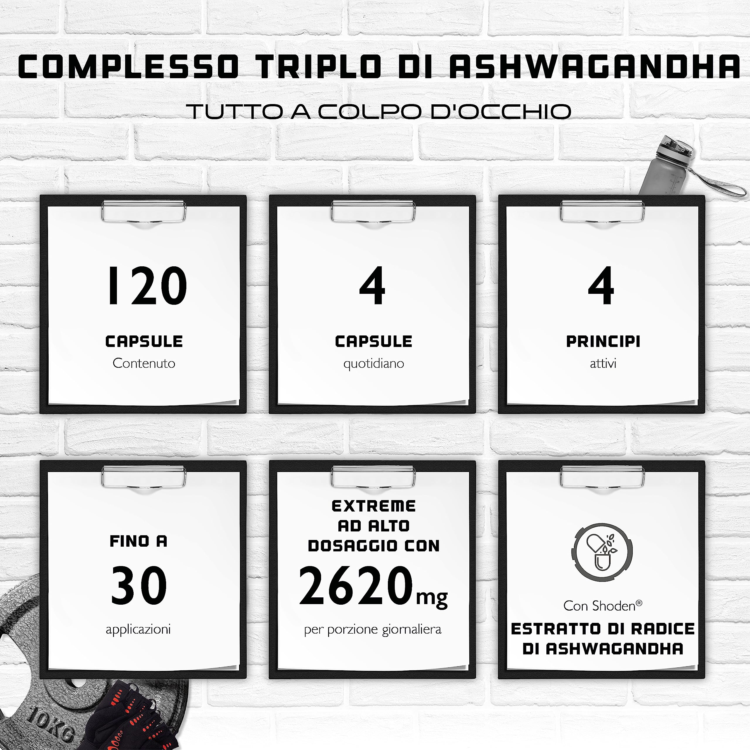 Elite Adaptogens, Sleep & Mind Ashwagandha Tripla integratore ashwagandha 120 capsule vegane 2620 mg per dose