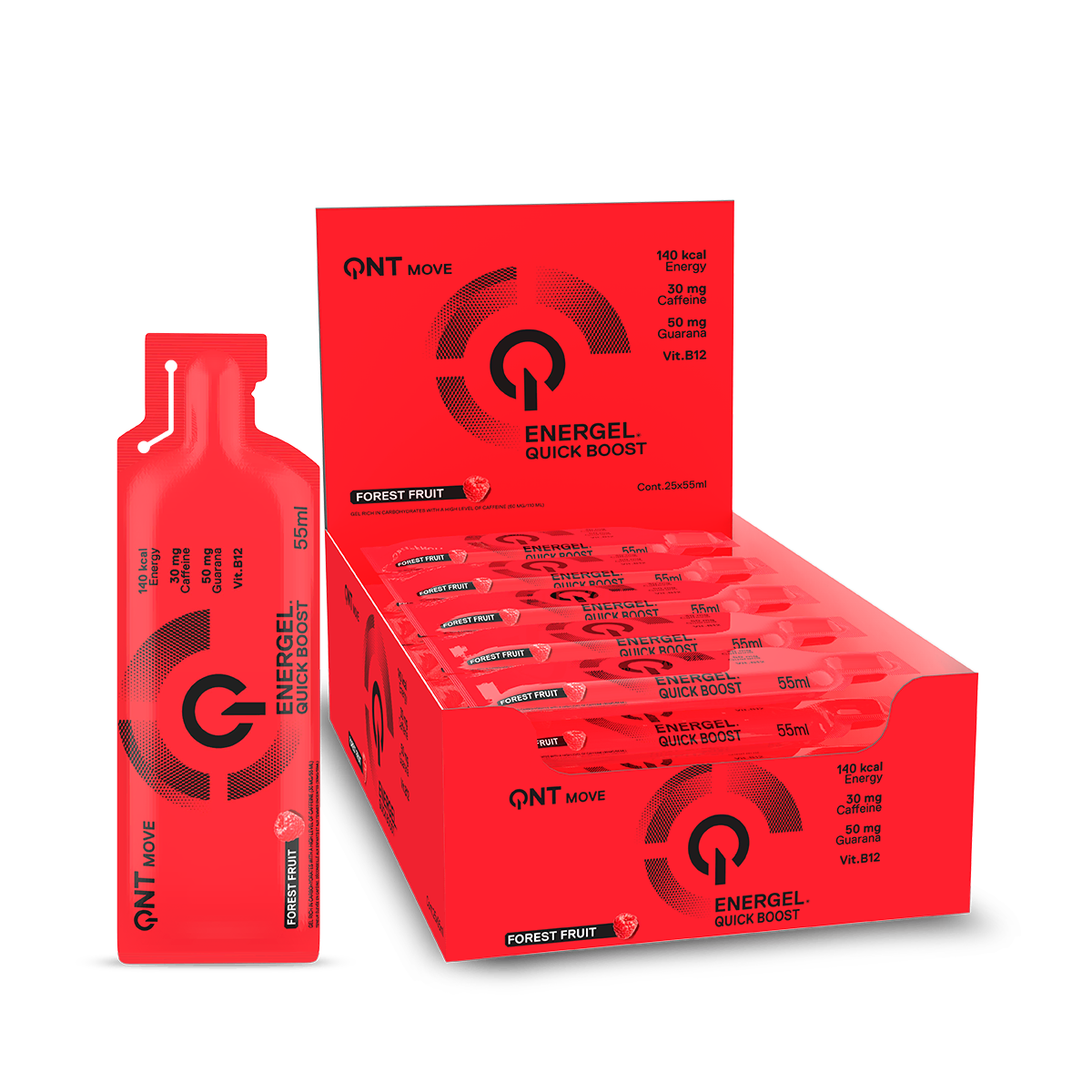 QNT Pre-Workout Energel Quick Boost Energy Gel 25 x 55 ml