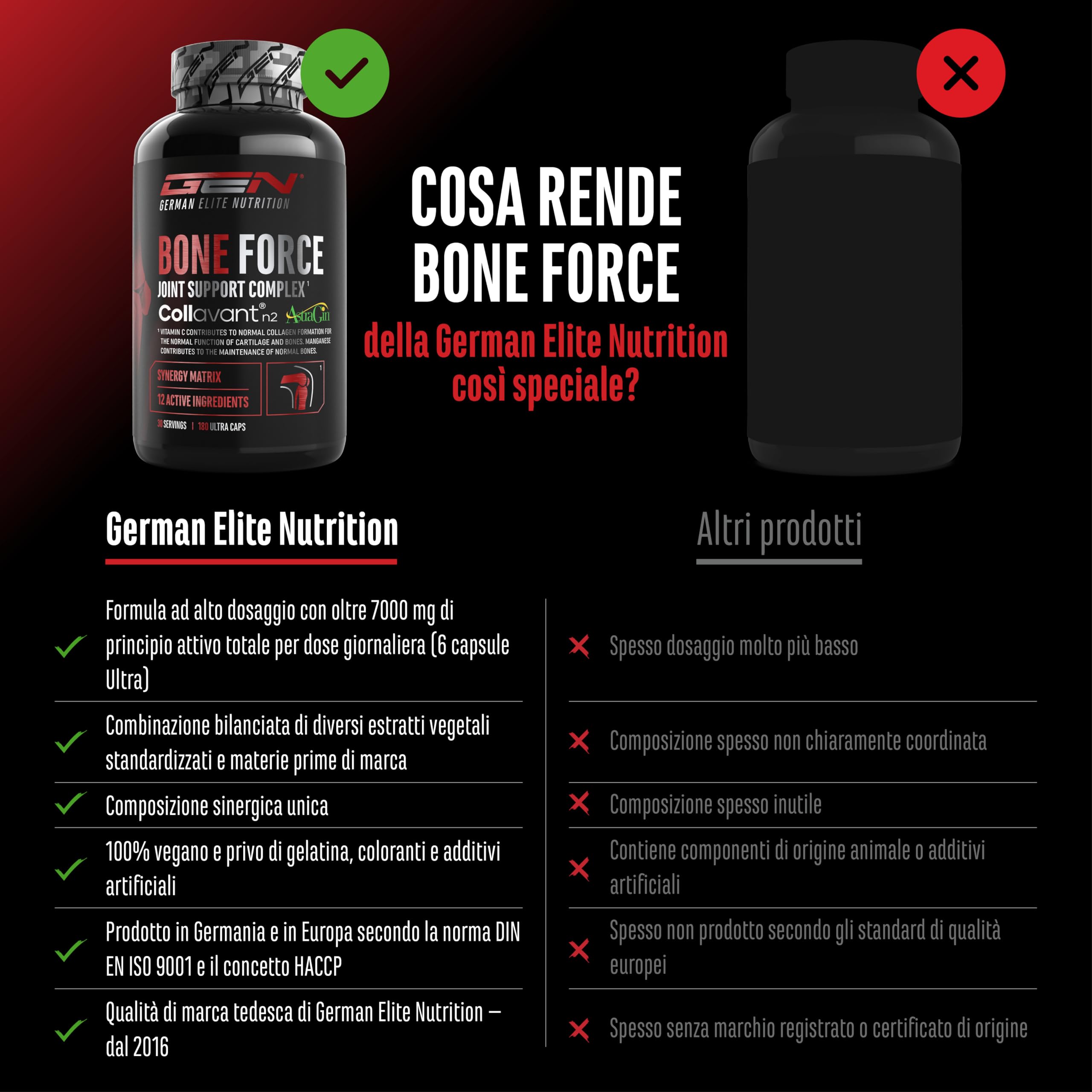 Elite Organ, Joint & Health Support Bone Force complesso articolare 180 capsule senza glutine