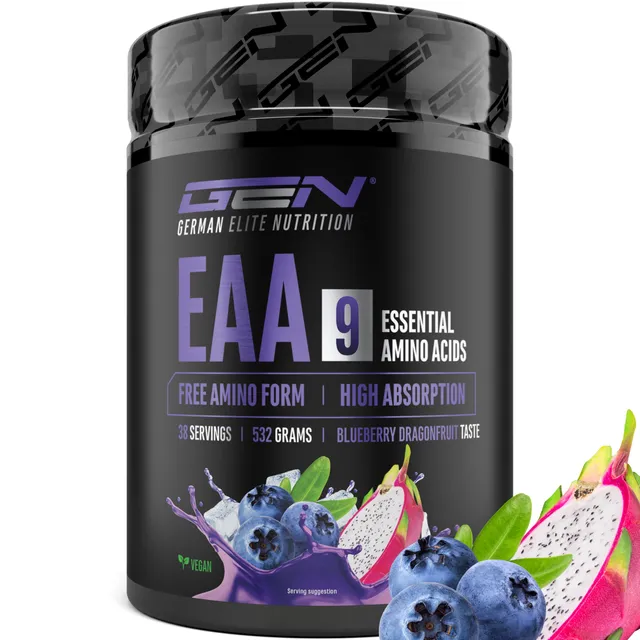 Elite EAA & BCAA EAA in Polvere aminoacidi essenziali vegani 532 g Blueberry Dragonfruit