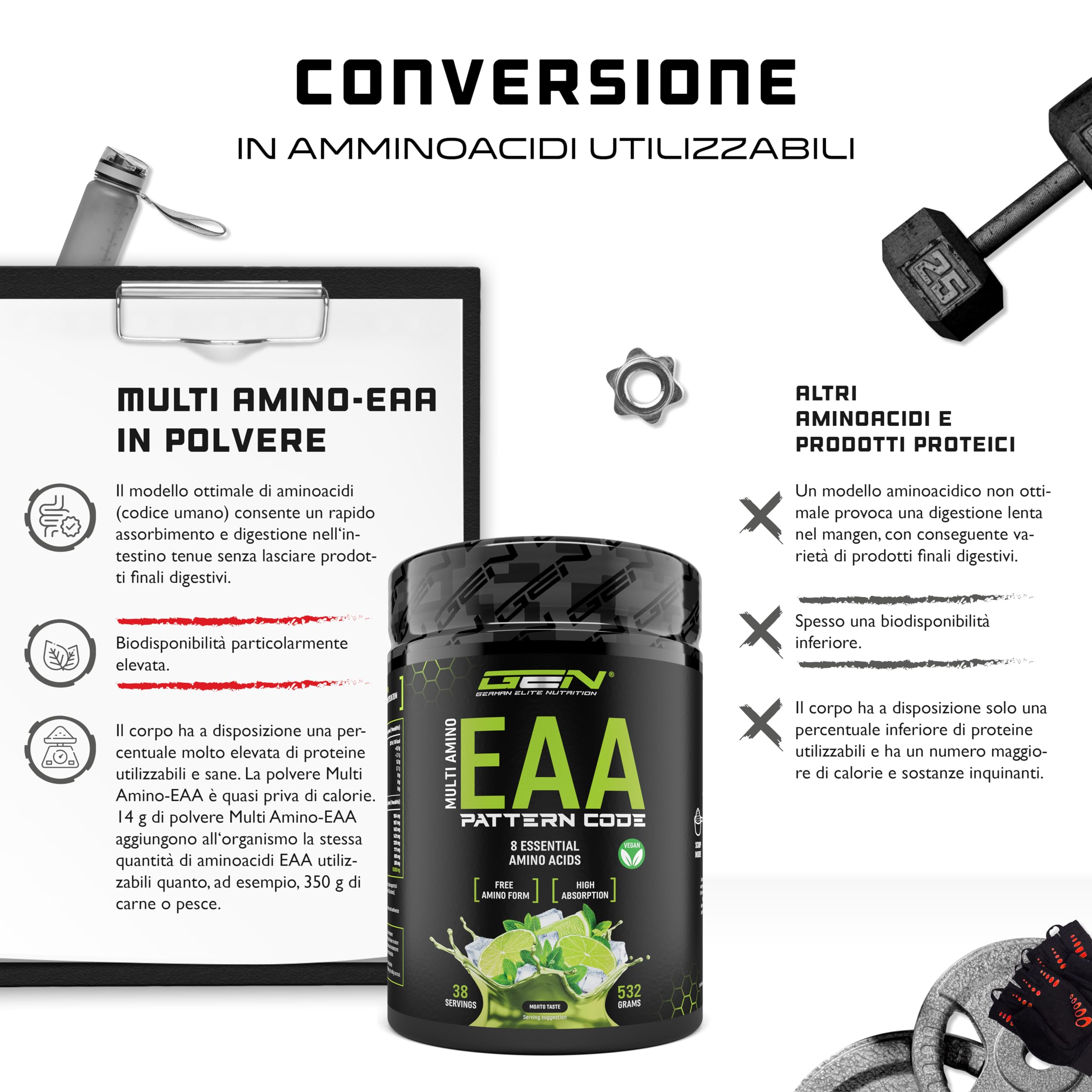 Elite EAA & BCAA Polvere EAA in polvere Mojito 532 g vegana