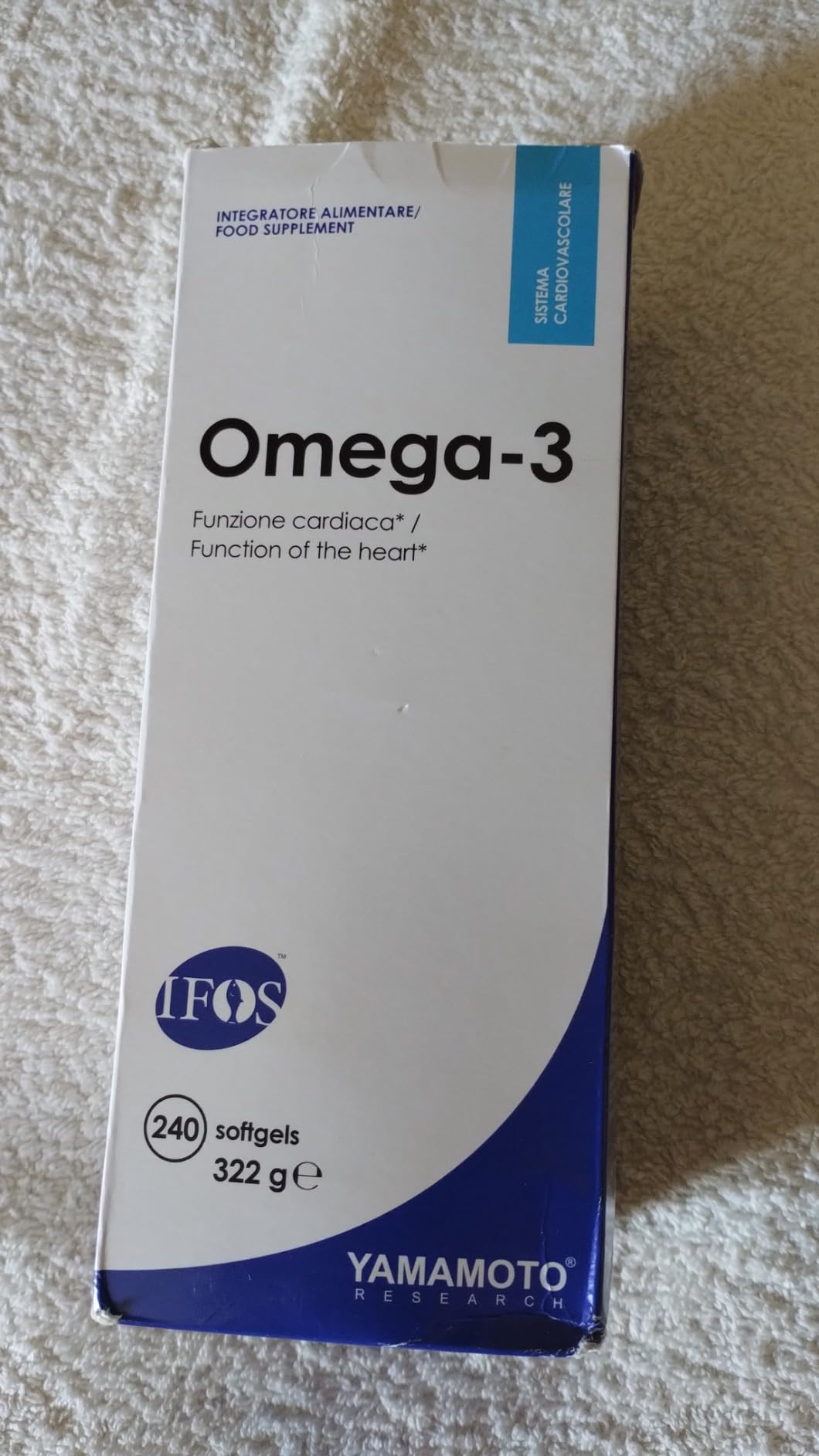 Yamamoto Omega-3 e Cuore e Circolazione Omega-3 IFOS integratore 240 softgels, olio di pesce