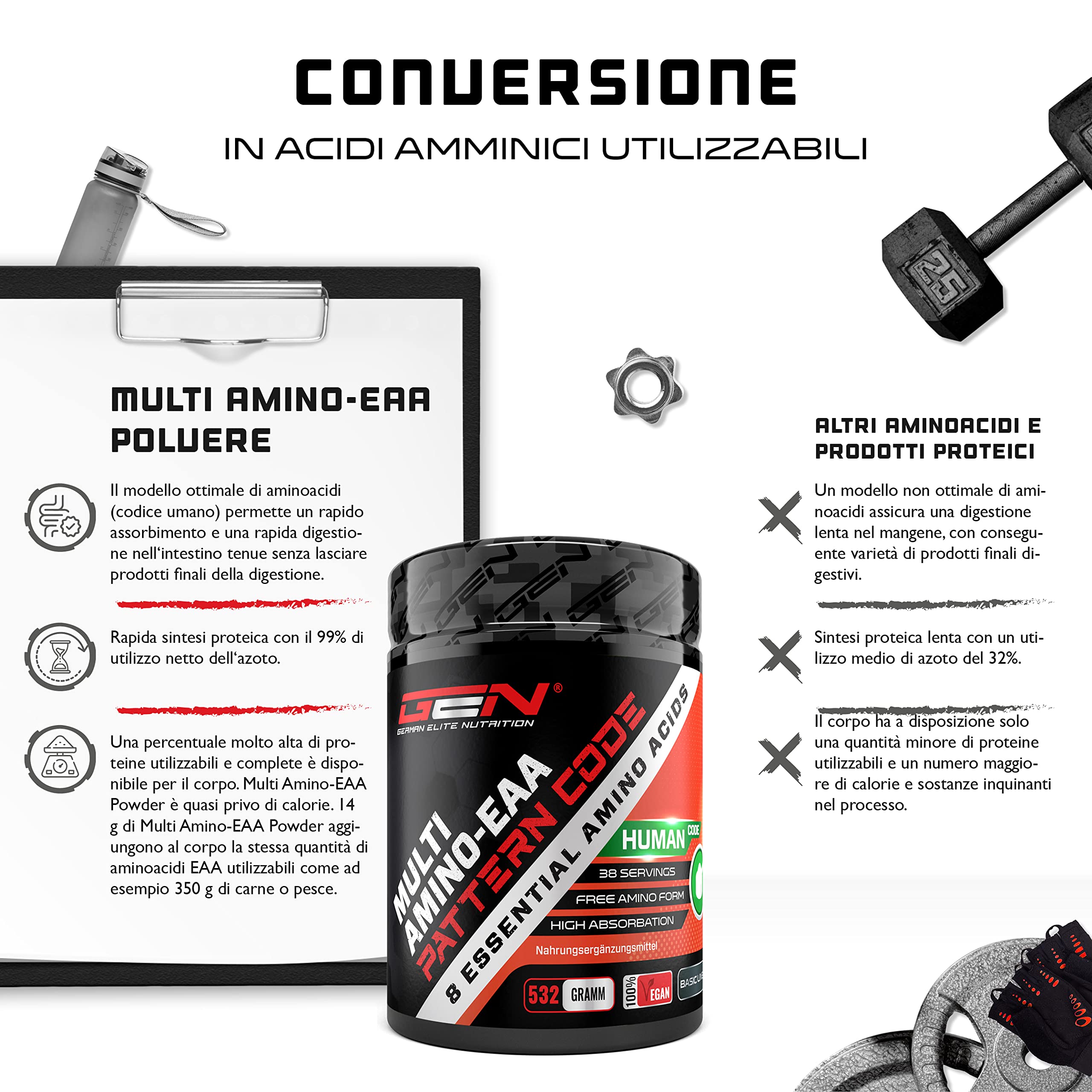 Elite EAA & BCAA EAA in polvere 532 g fragola e anguria vegana