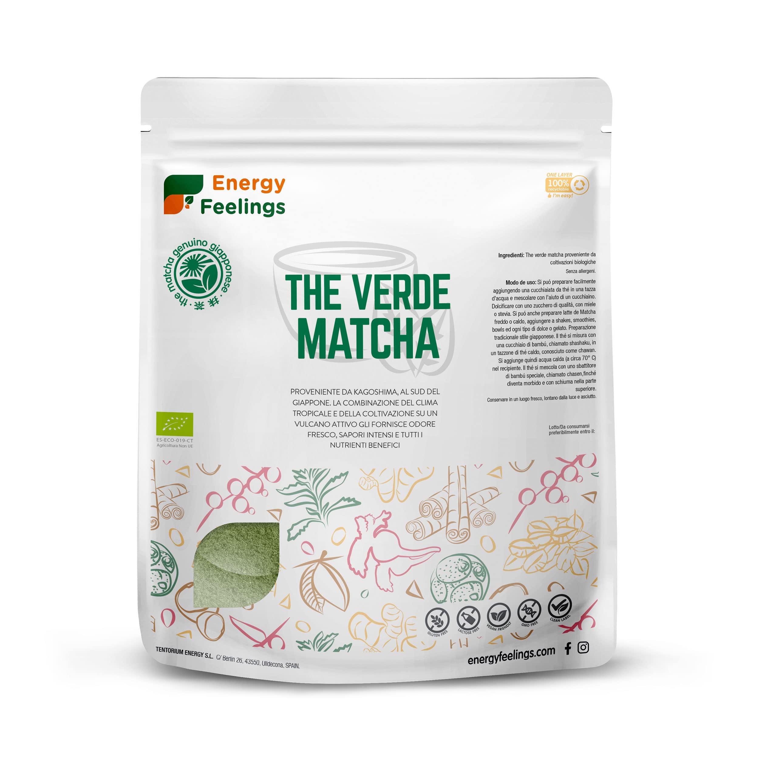 Energy Feelings Dietética & Suplementos tè matcha 1 kg biologico giapponese