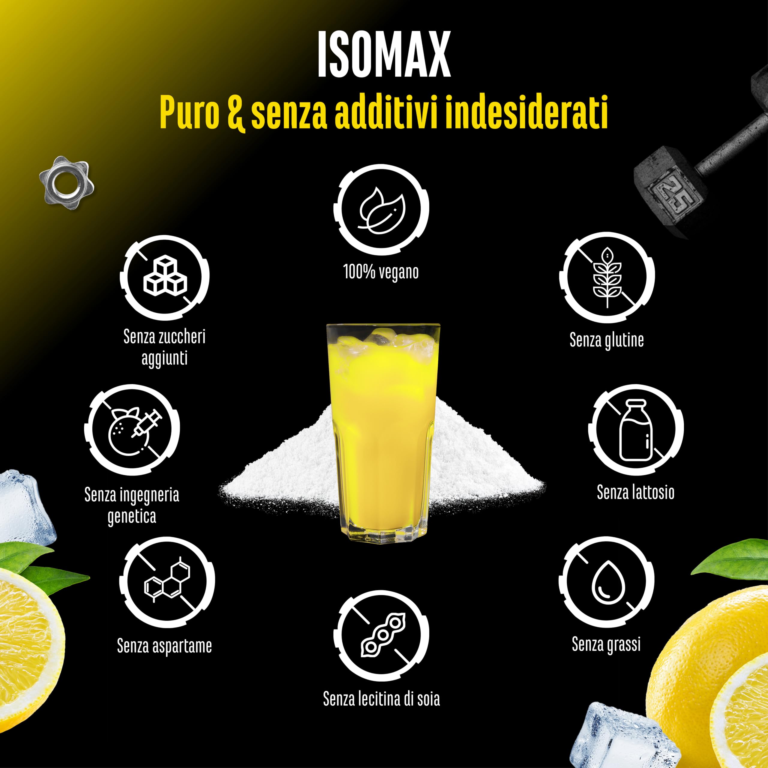 Elite Vitamins, Minerals & Hydration Isomax bevanda isotonica limone 1000 g vegana