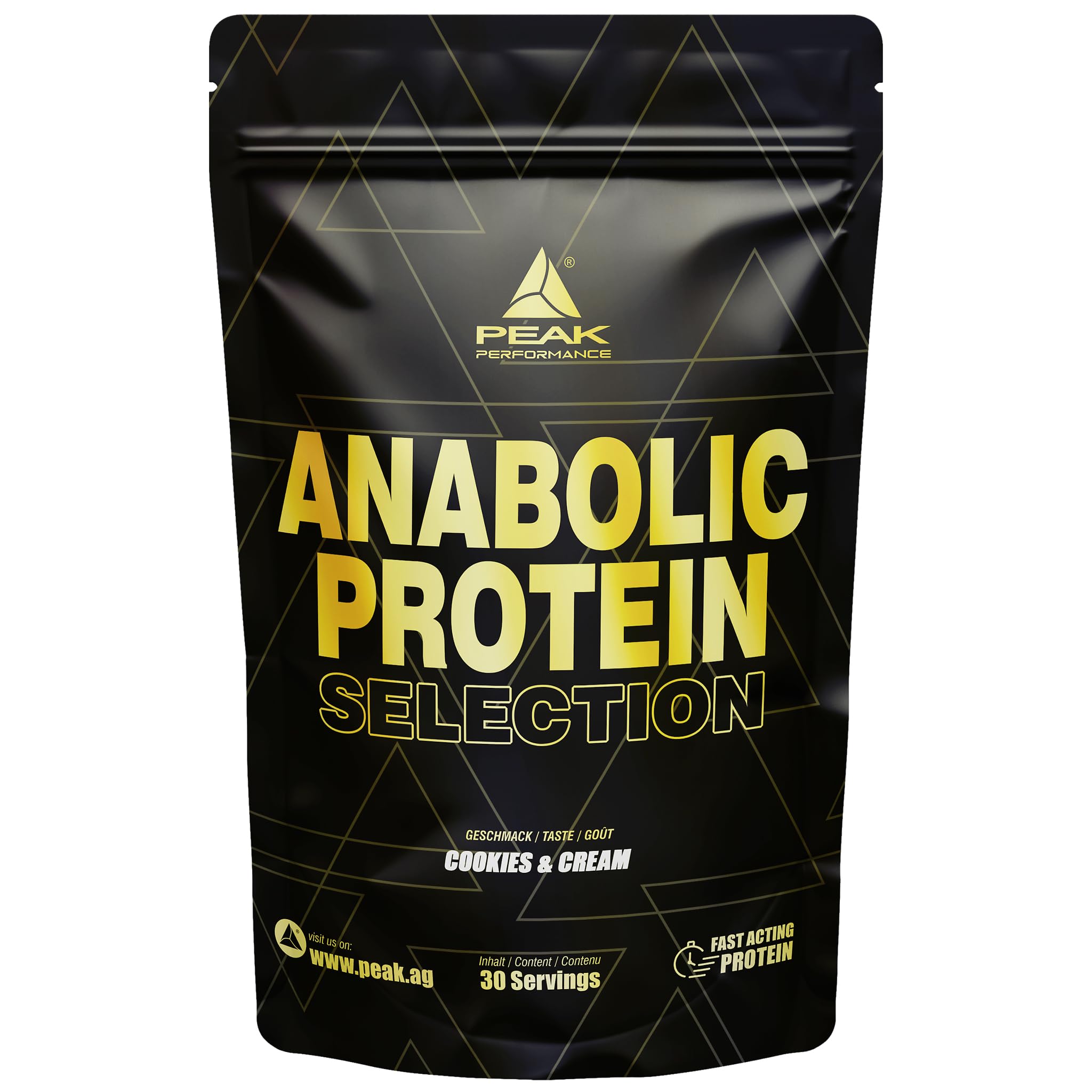 Green Peak Proteins PEAK Anabolic Protein Selection proteine in polvere Cookies & Cream 900 g multi-proteica