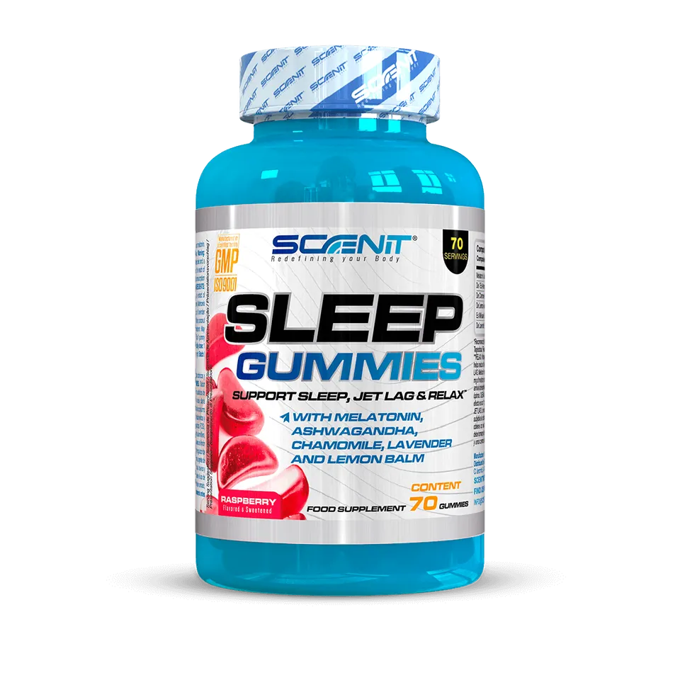 Scenit Nutrition Suplementos esenciales SLEEP gummies 70 pezzi lampone con melatonina
