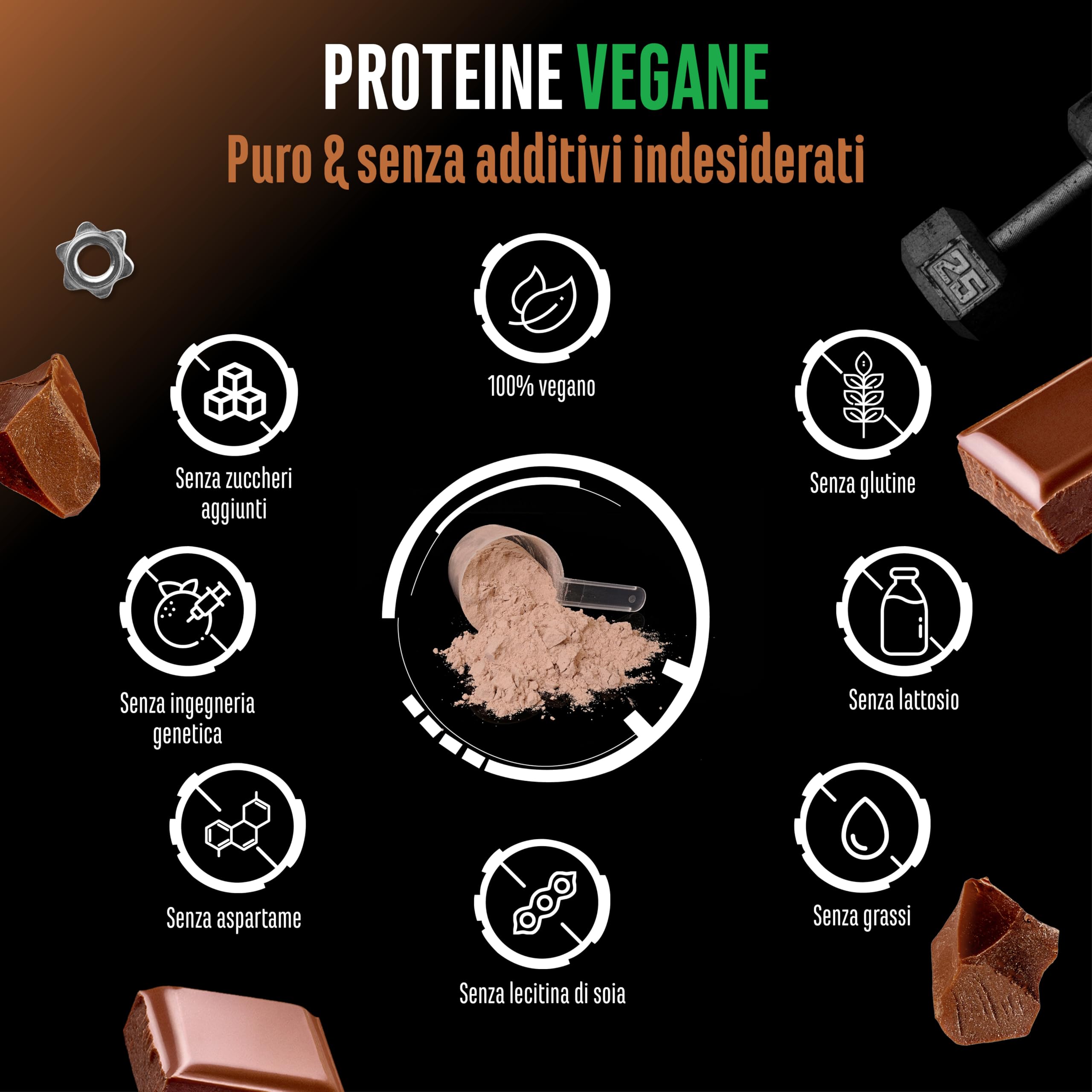 Elite Plant Protein Vegan Proteine in Polvere Cioccolato 750 g senza soia
