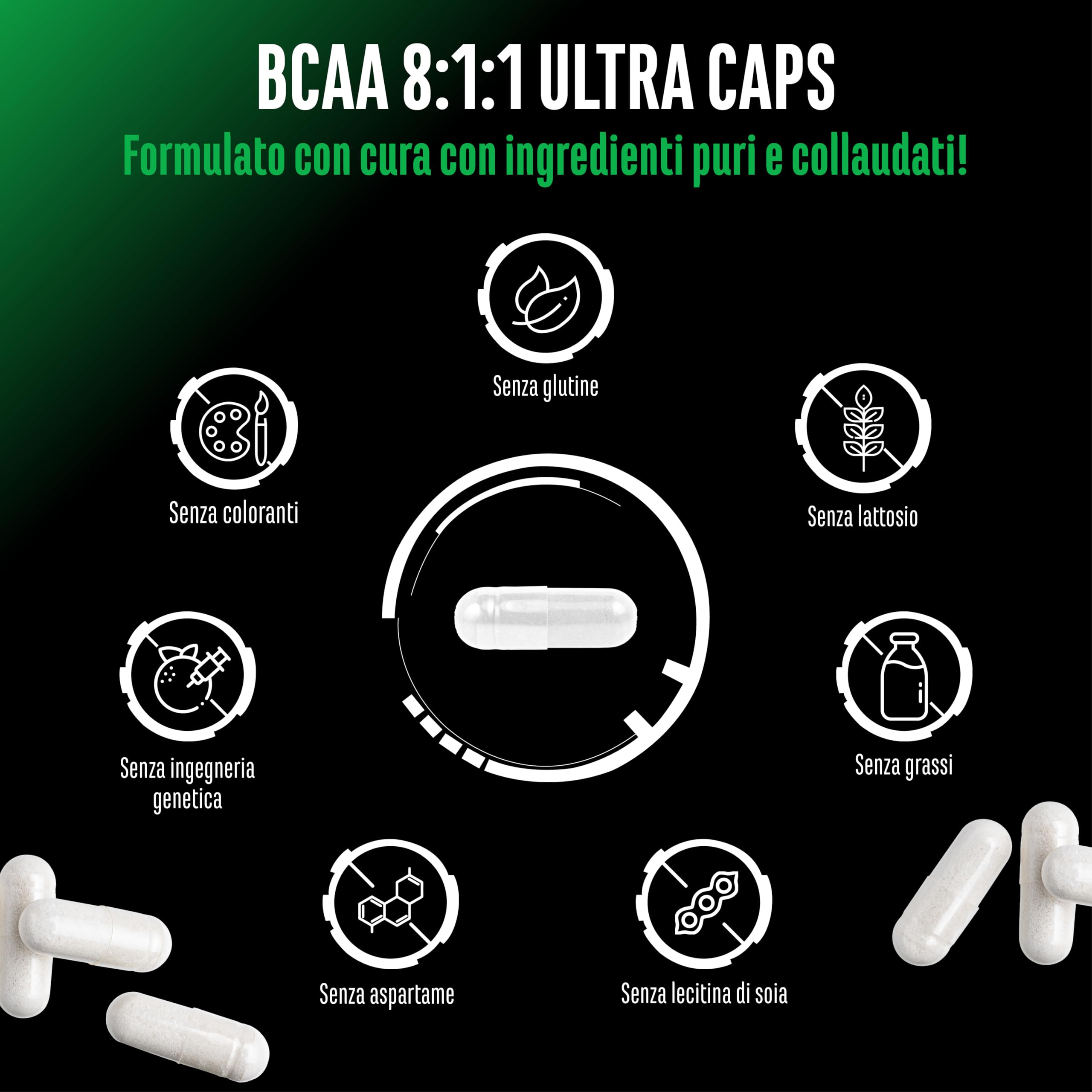 Elite EAA & BCAA BCAA 8:1:1 ULTRA CAPS® 320 capsule rapporto 8:1:1