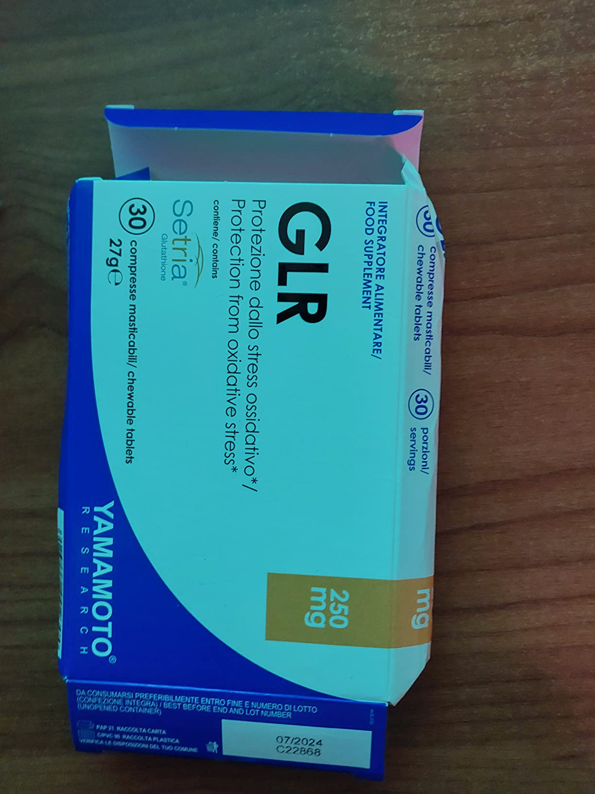 YAMAMOTO Antiossidanti GLR Setria Sublinguale compresse glutatione 30 vegane