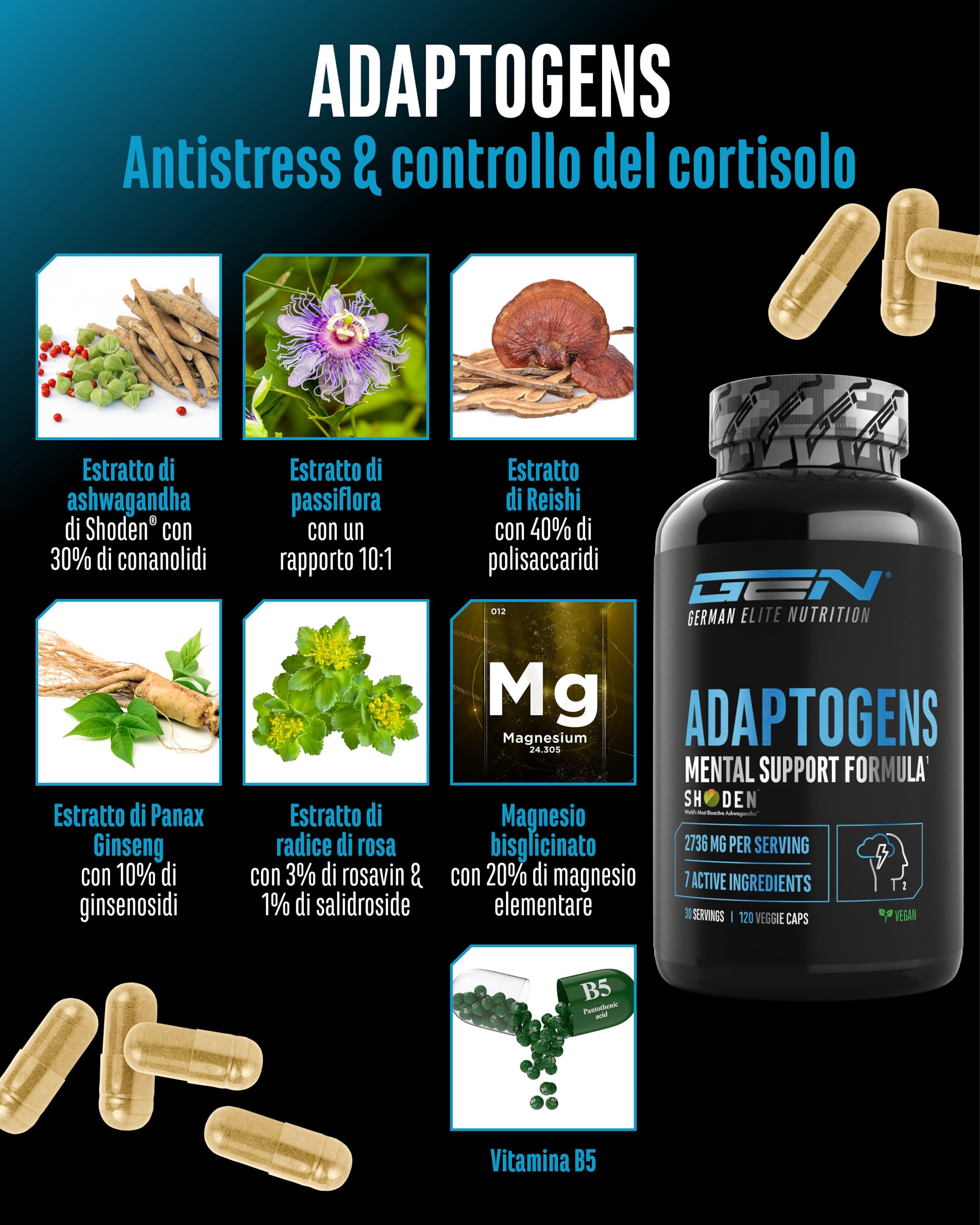 Elite Adaptogens, Sleep & Mind Adaptogenes capsule 120 capsule vegane