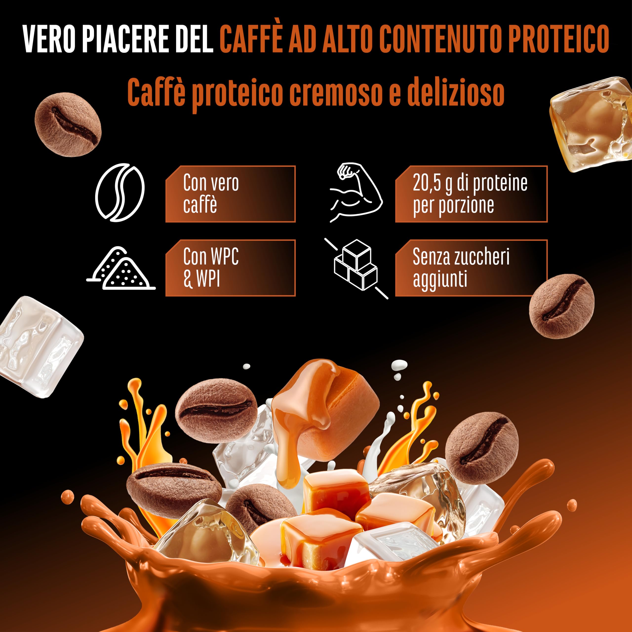 Elite Whey Protein Wheypresso Protein Coffee proteine whey Caramello 908 g caffeina