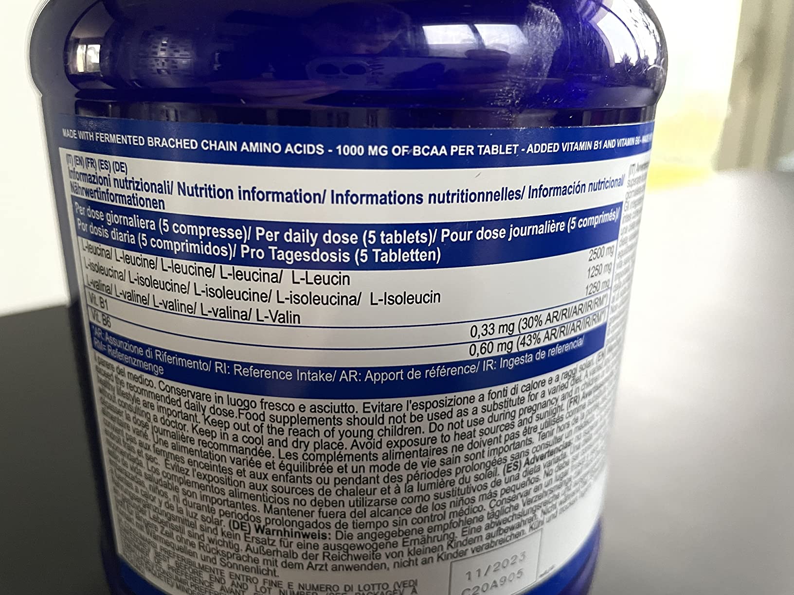 Yamamoto Aminoacidi e BCAAs BCAA 2:1:1 compresse 1000 con vitamine B1 e B6