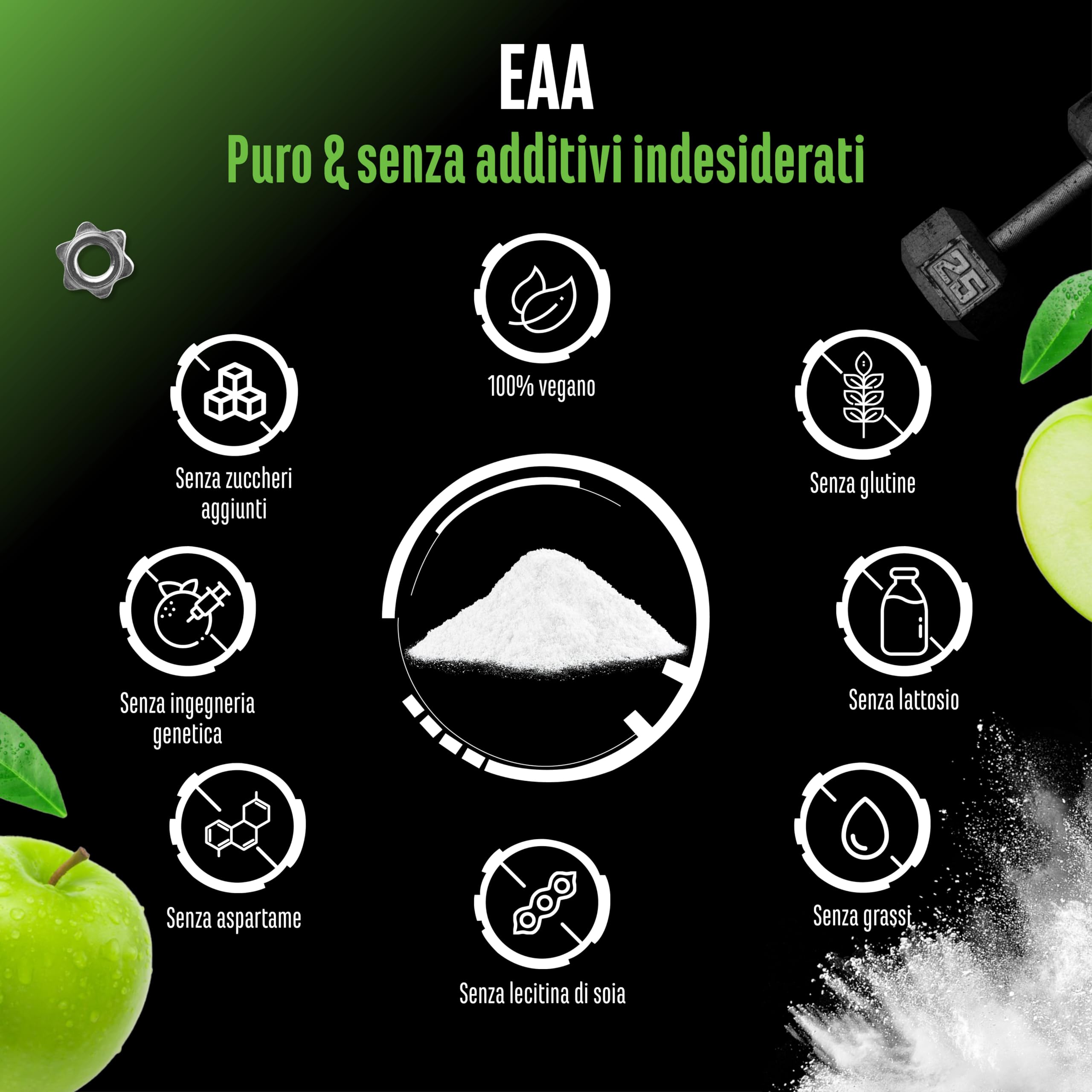 Elite EAA & BCAA Formula Human Code EAA in polvere 532 g Mela Verde vegan
