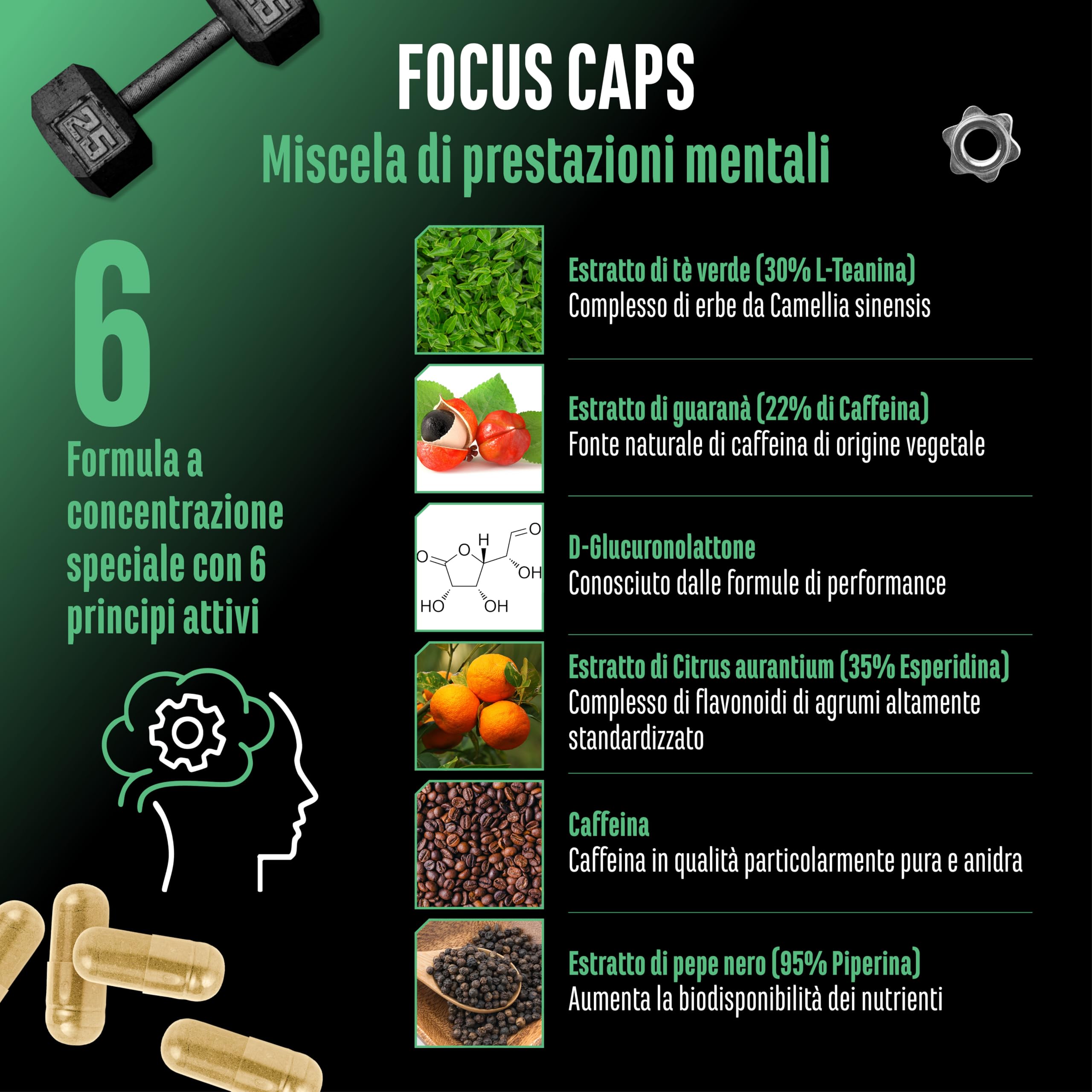 Elite Adaptogens, Sleep & Mind Focus Caps capsule 120 vegane alta caffeina