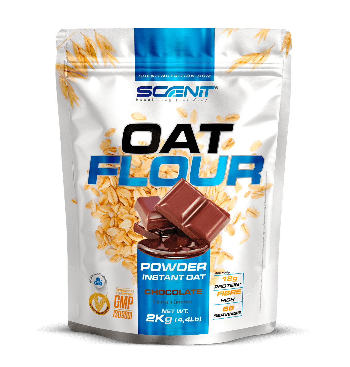 Scenit Nutrition Come sano Oat Flour farina di avena 2 kg al cioccolato